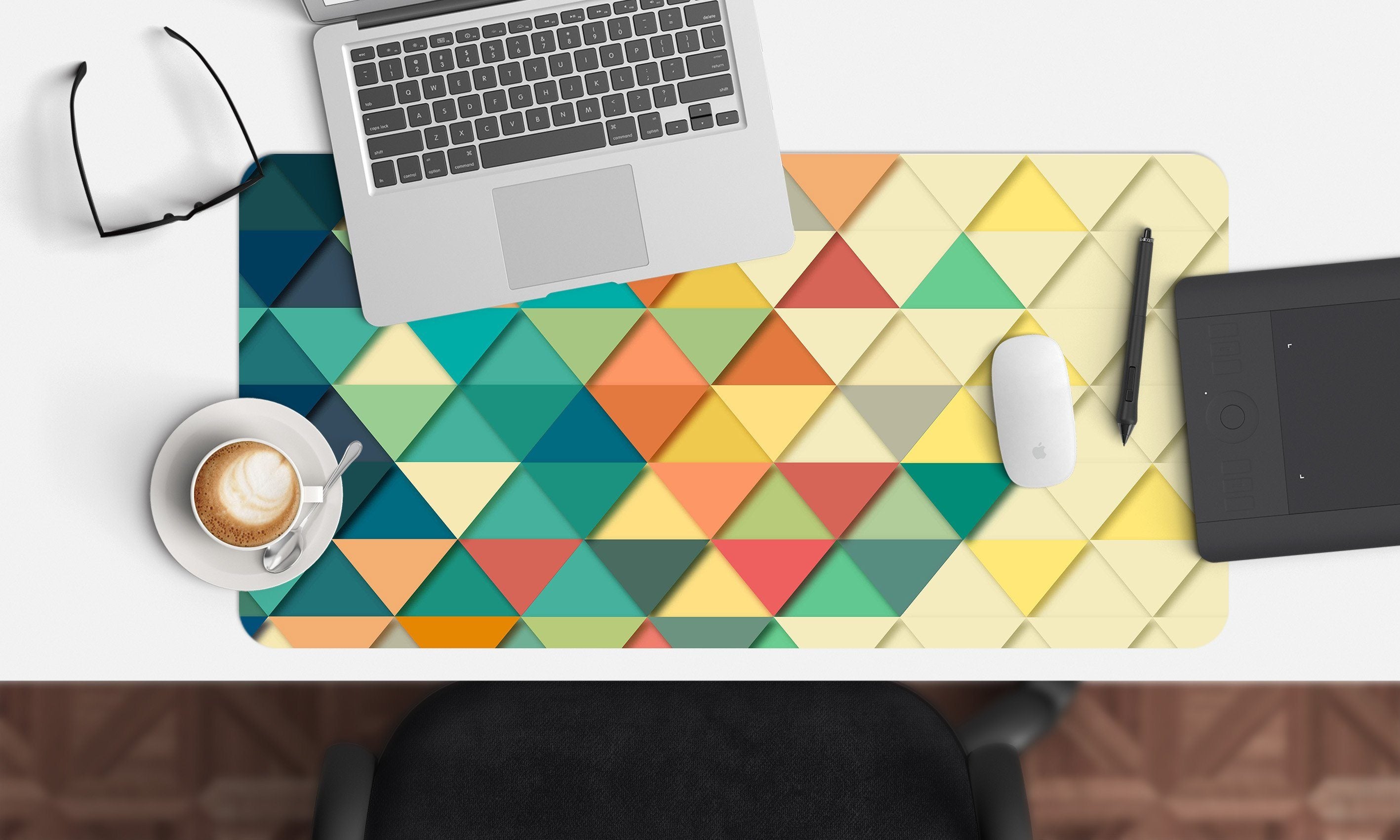3D Colorful Triangle 127 Desk Mat Mat AJ Creativity Home
