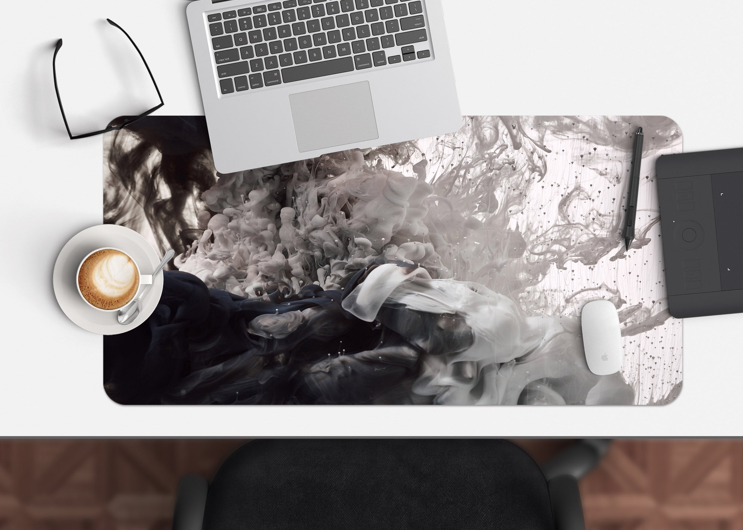 3D Gray Smoke 17197 Desk Mat