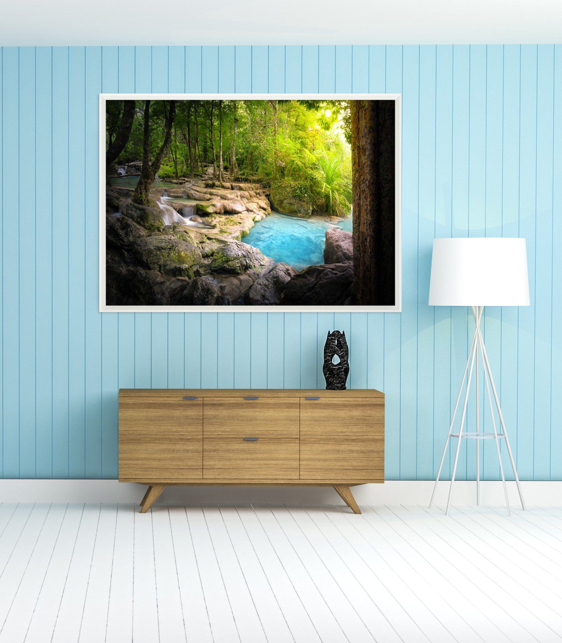 3D Shaded Trees 167 Fake Framed Print Painting Wallpaper AJ Creativity Home