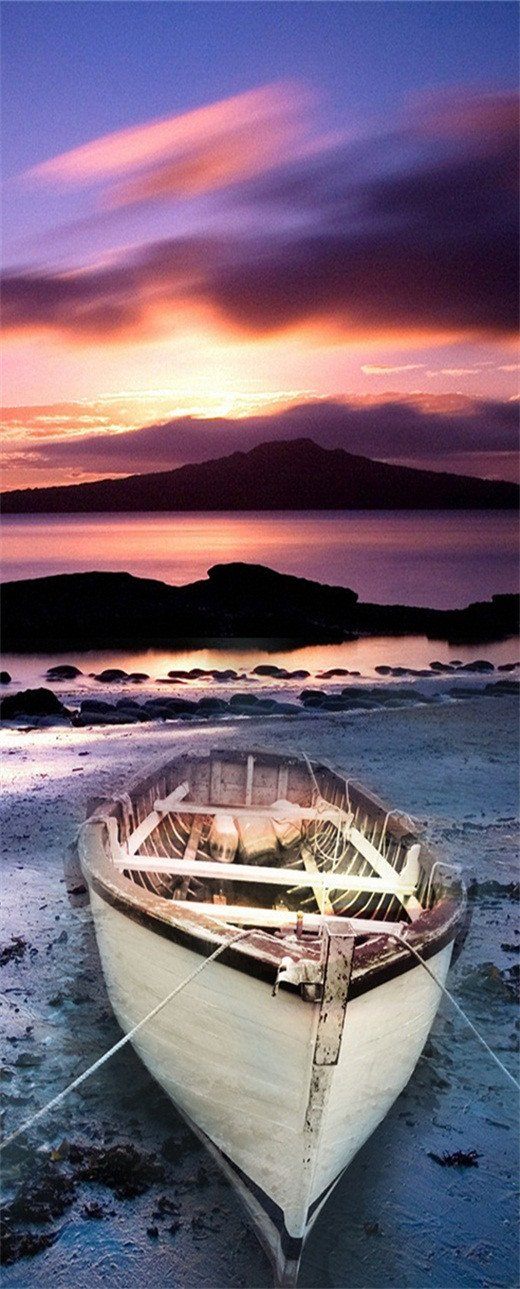 3D sea sunset door mural Wallpaper AJ Wallpaper