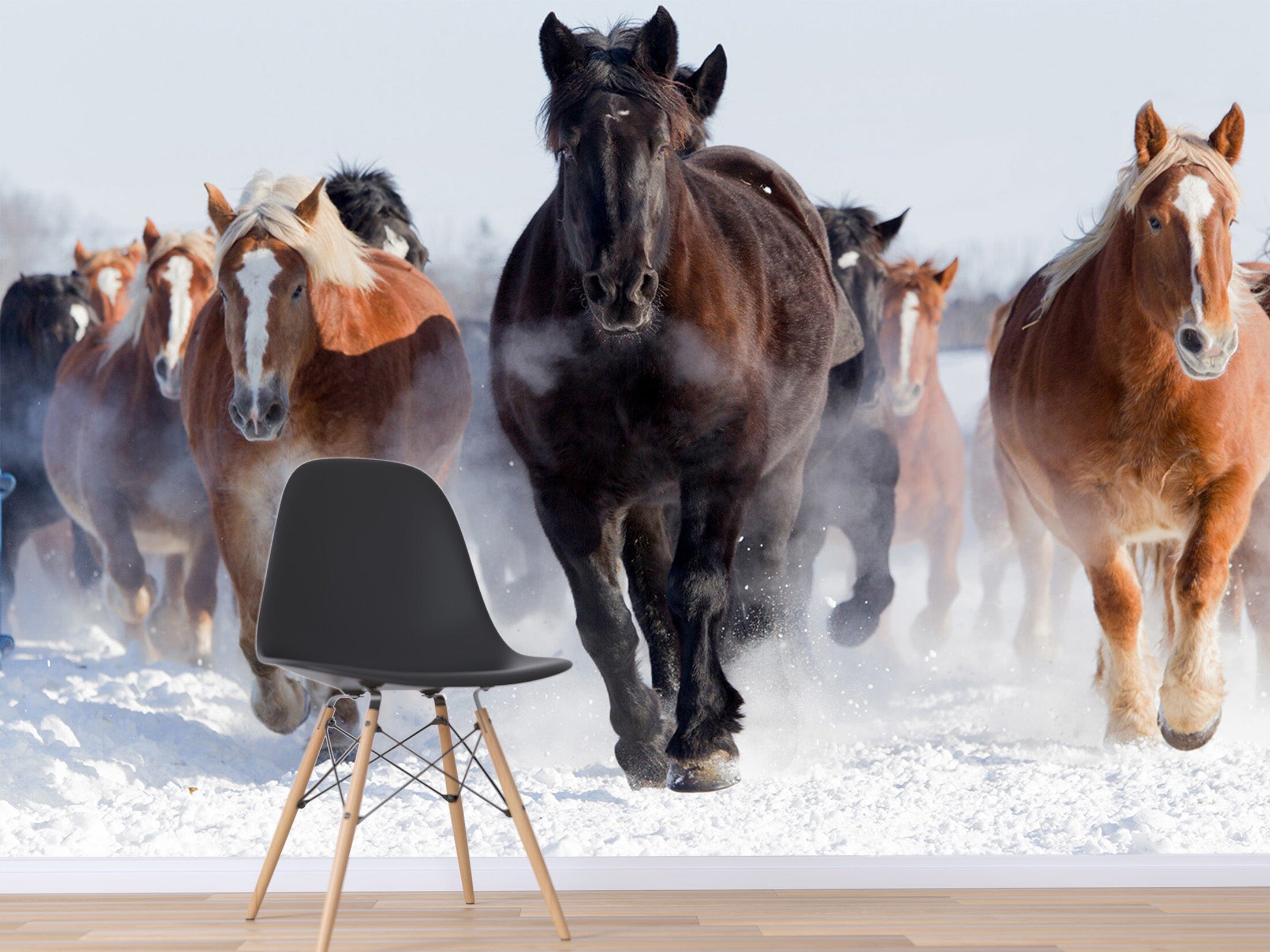 3D Dark Horse Running 186 Wall Murals Wallpaper AJ Wallpaper 2