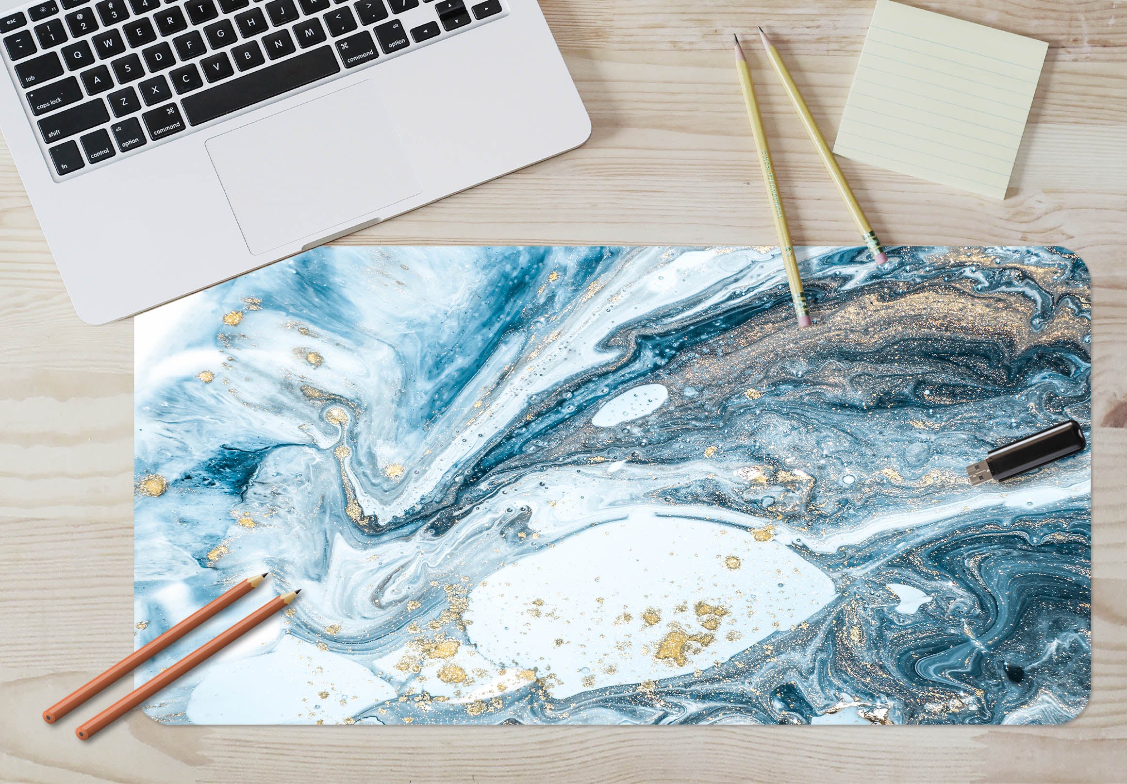 3D Green Blue Pattern 18030 Desk Mat
