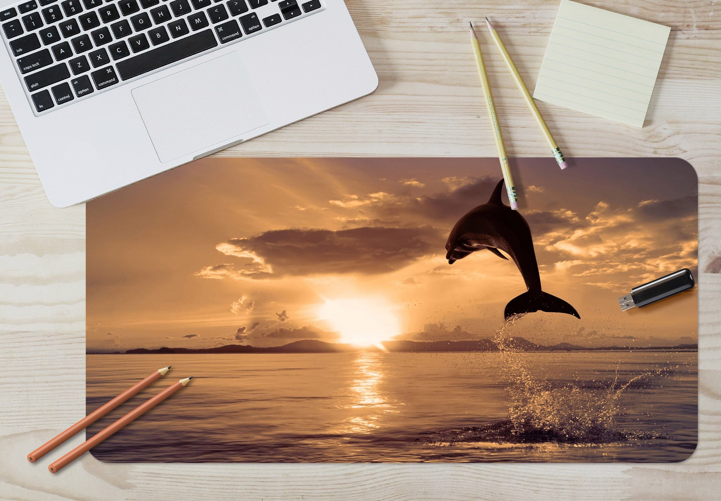 3D Dusk Dolphin 179 Desk Mat Mat AJ Creativity Home