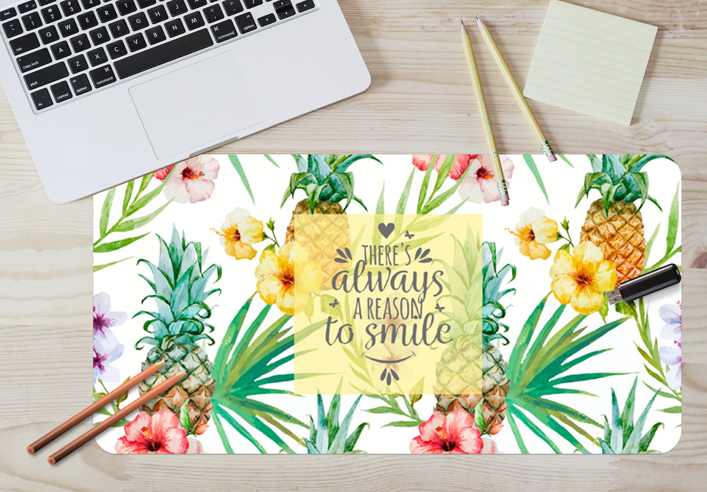 3D Pineapple Flower 17078 Desk Mat