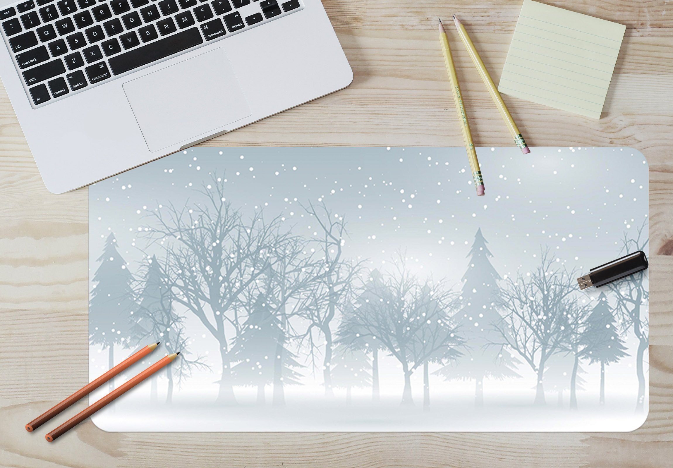 3D Fog Forest 084 Desk Mat Mat AJ Creativity Home