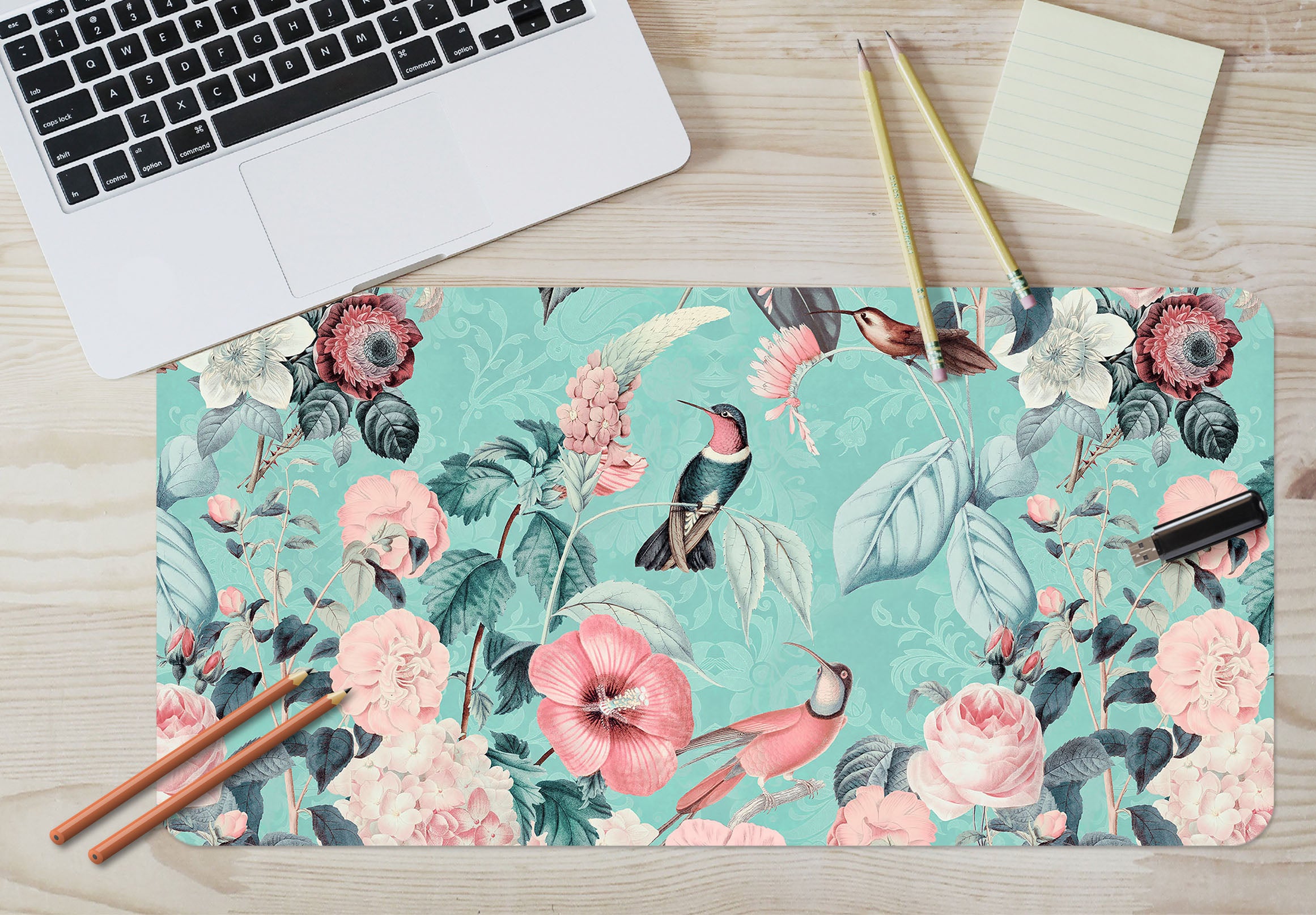 3D Light Pink Flowers 5225 Andrea Haase Desk Mat
