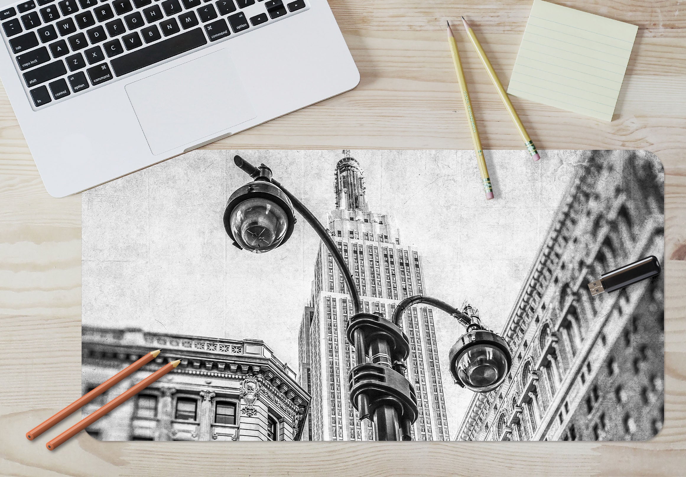 3D Gray Street Light 7727 Assaf Frank Desk Mat