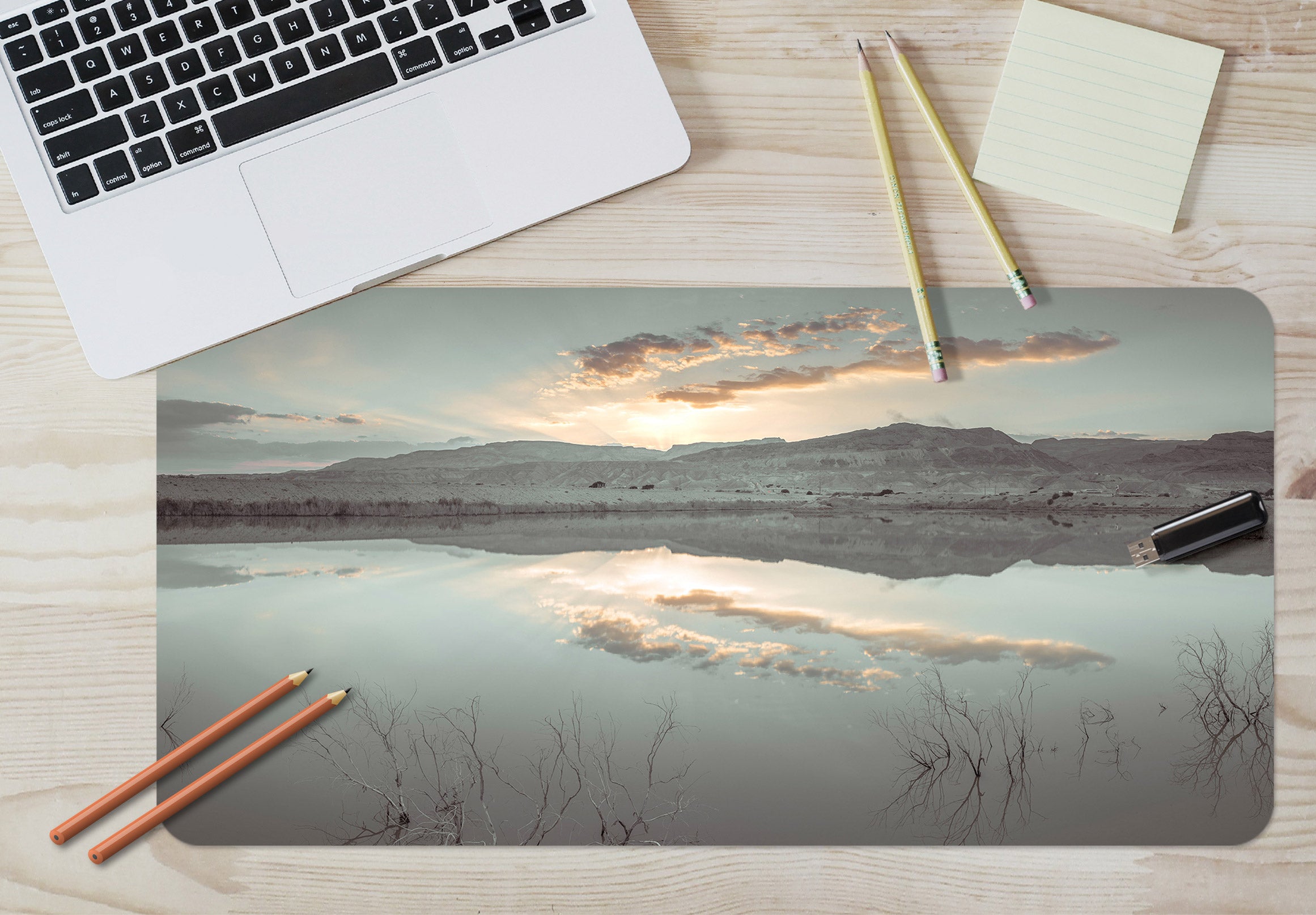 3D Lake Clouds 12405 Assaf Frank Desk Mat