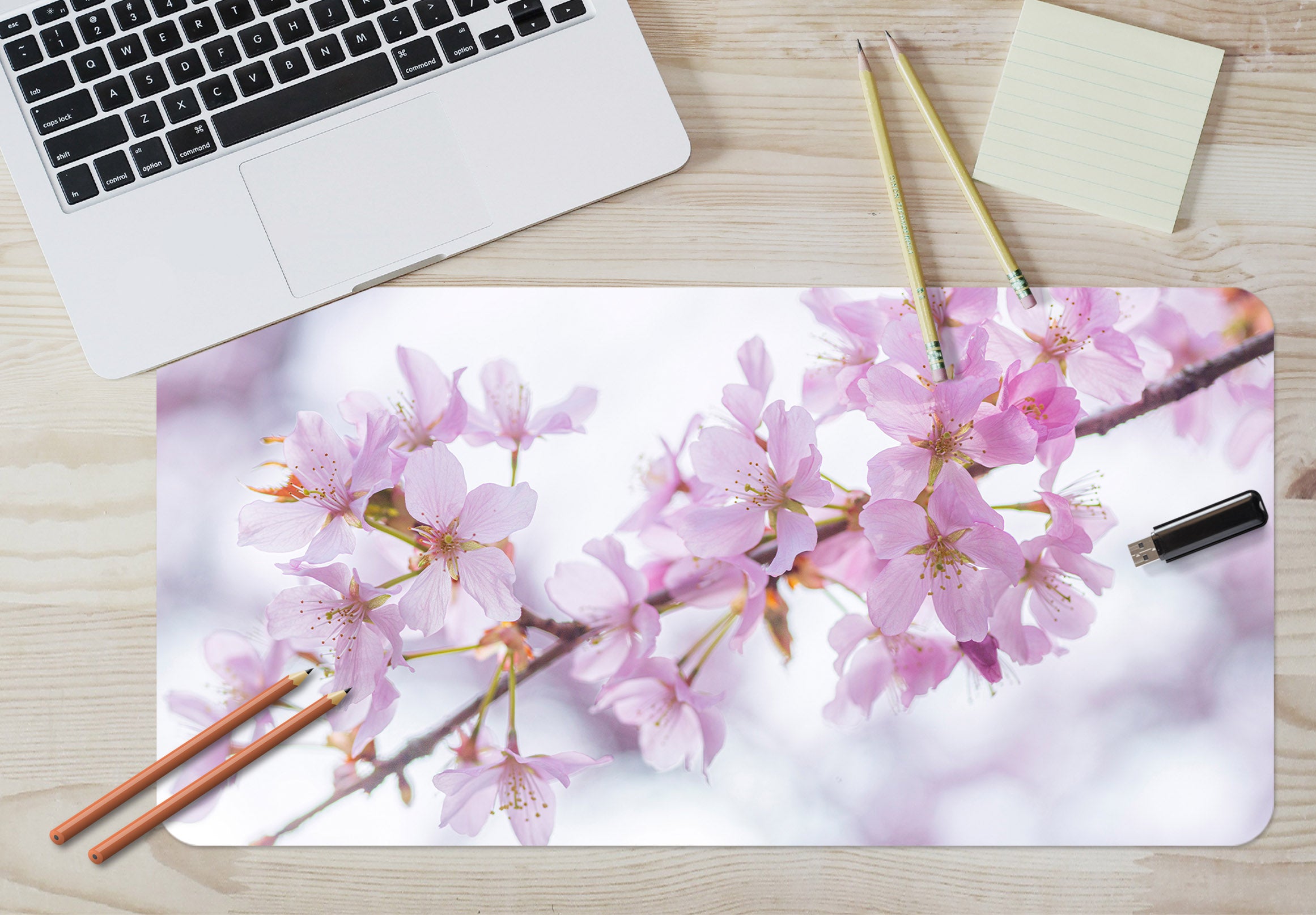 3D Pink Peach Blossom 7762 Assaf Frank Desk Mat