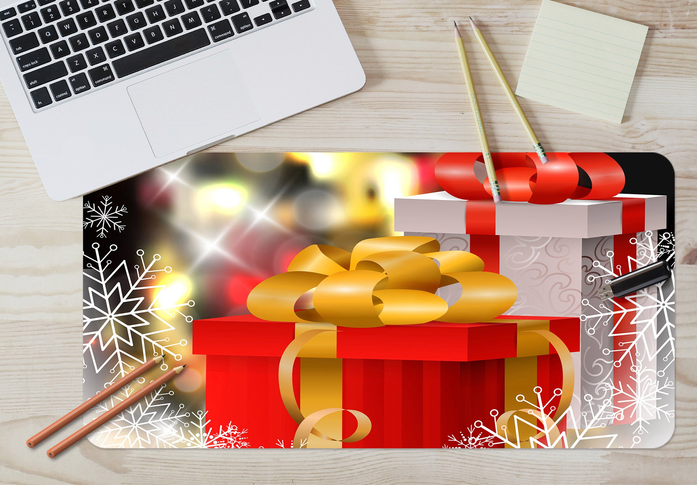 3D Red Gift Box 51196 Christmas Desk Mat Xmas