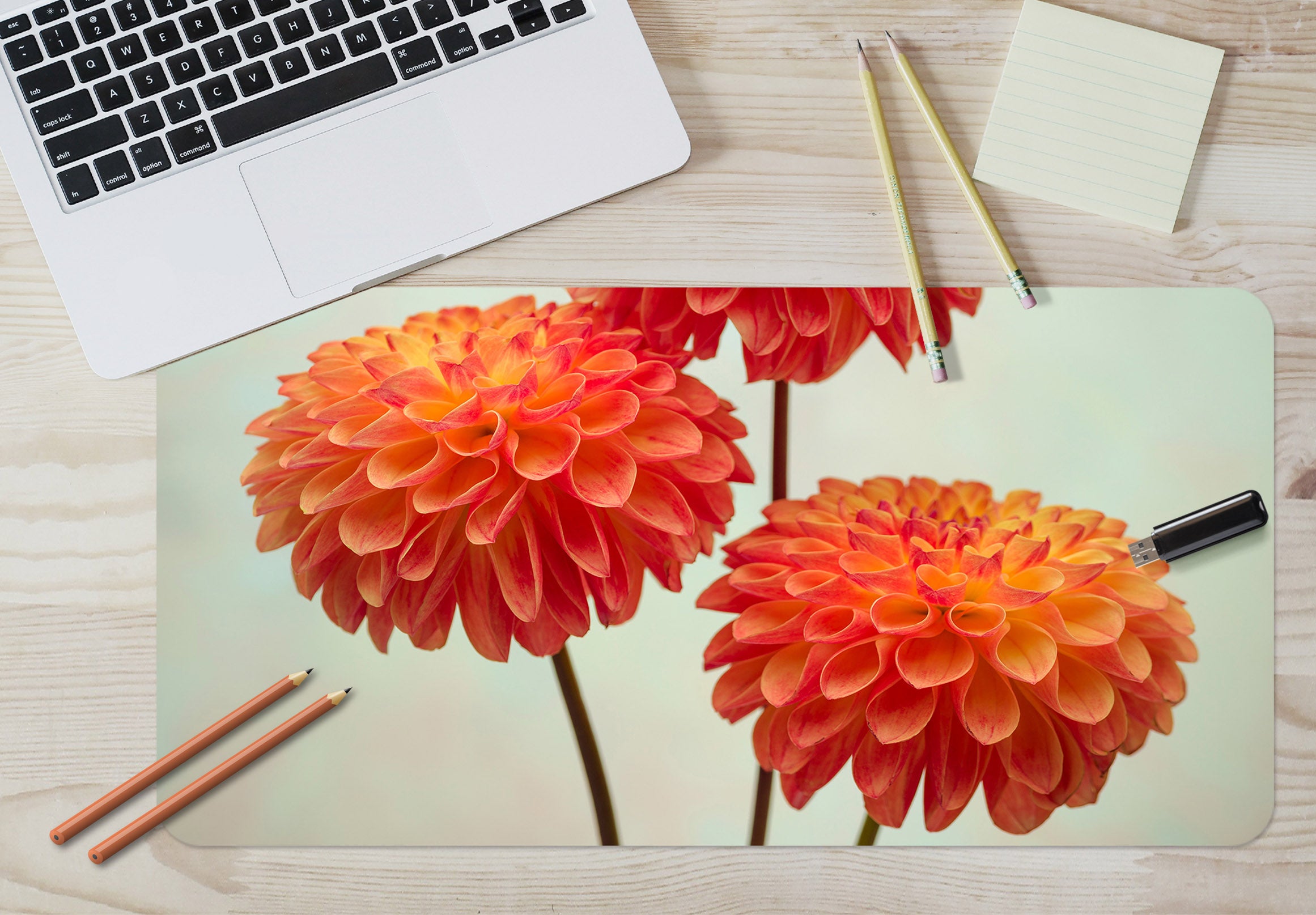 3D Orange Flower 7730 Assaf Frank Desk Mat