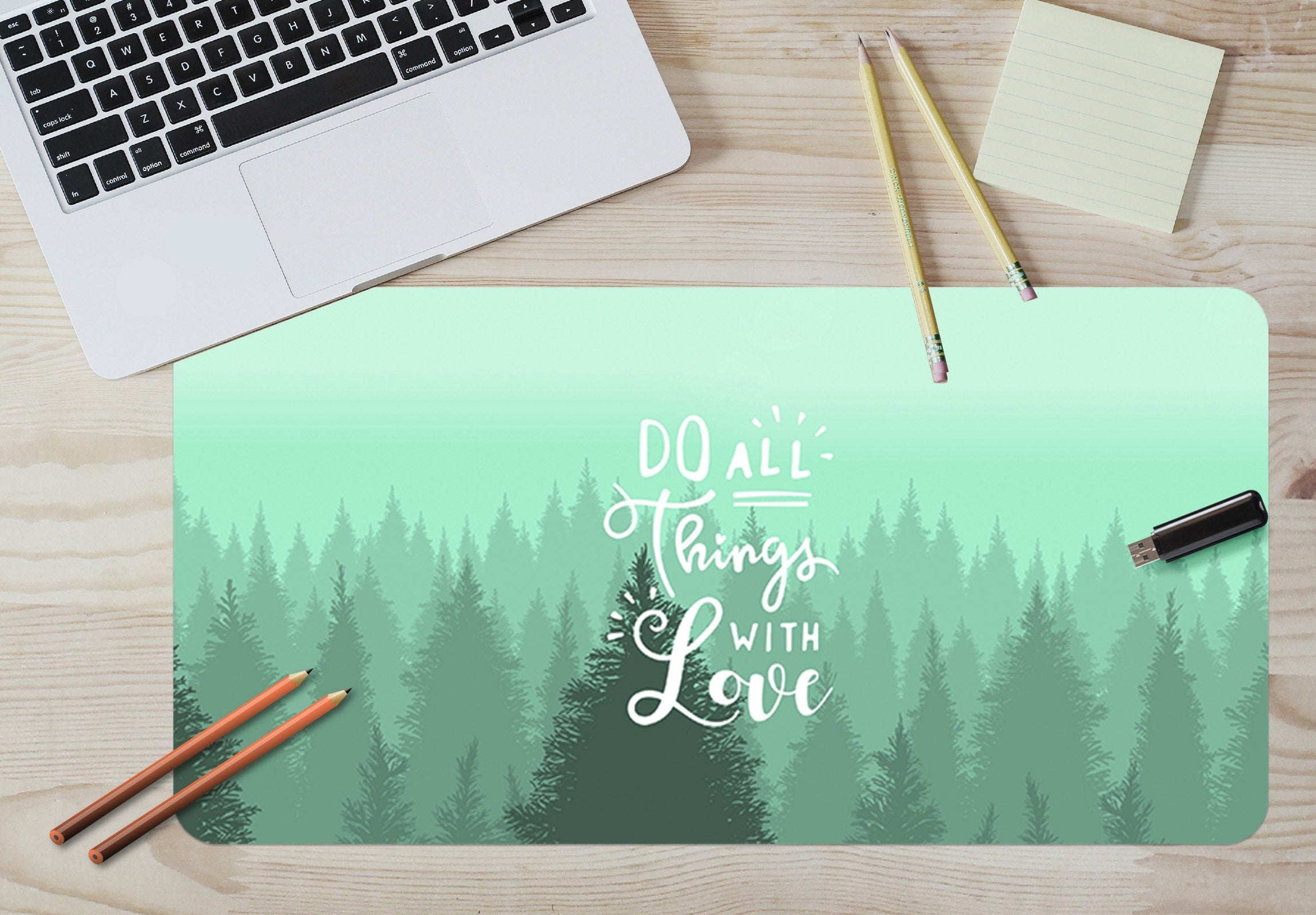 3D Forest Fog 067 Desk Mat Mat AJ Creativity Home