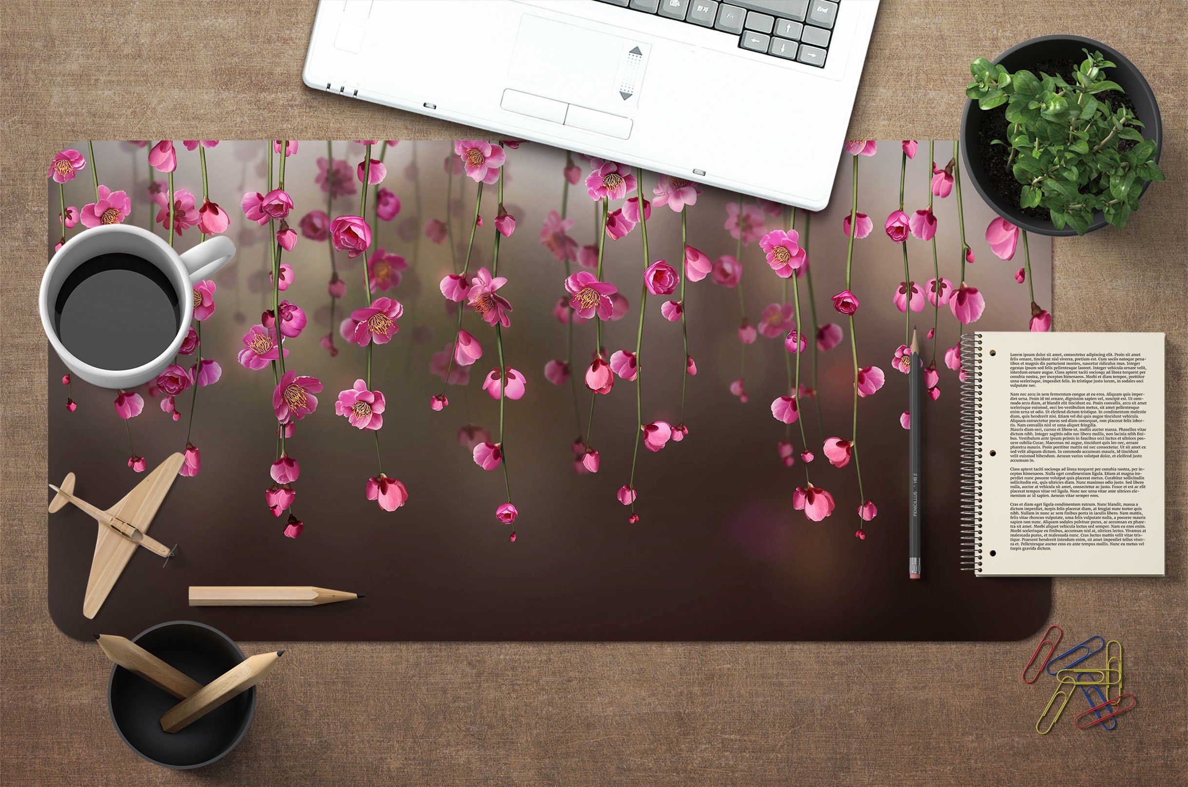 3D Flower Vine 042 Desk Mat Mat AJ Creativity Home