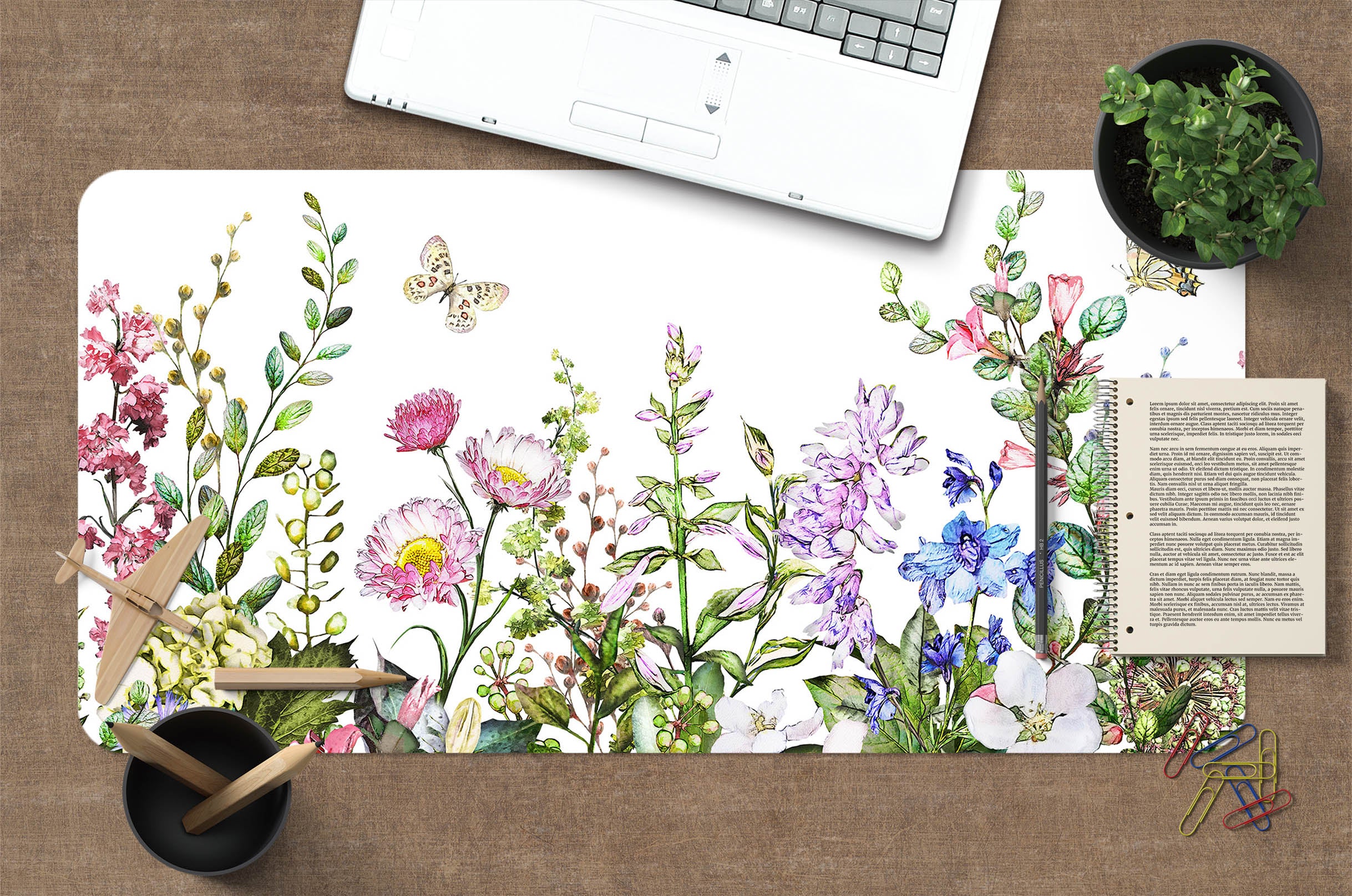 3D Flower Bush 17156 Desk Mat