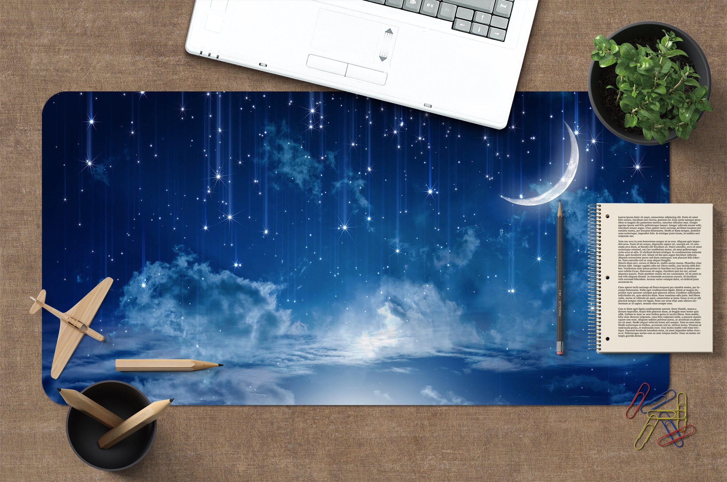3D Moon Star Sky 097 Desk Mat Mat AJ Creativity Home