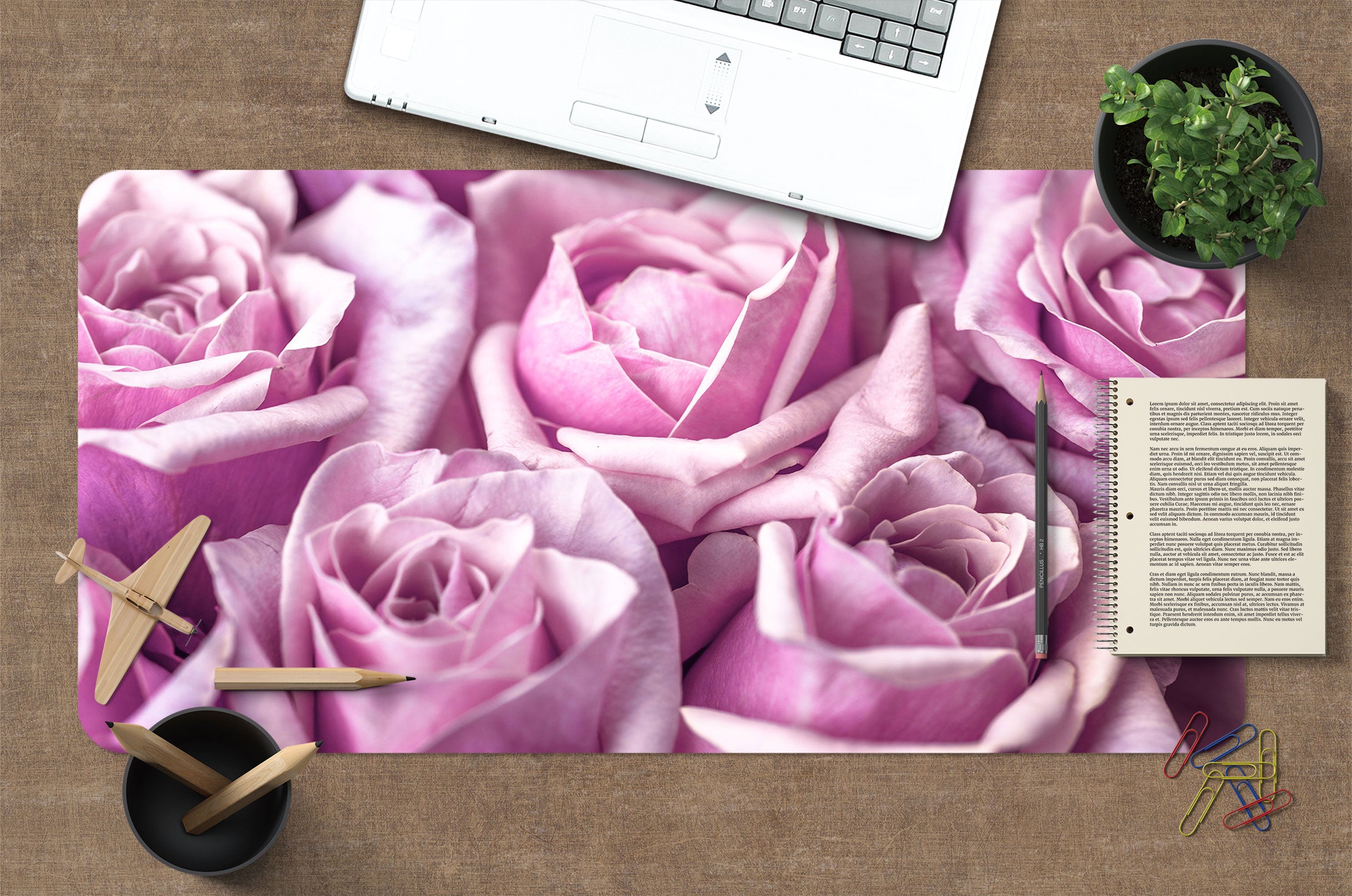 3D Purple Rose 123111 Assaf Frank Desk Mat