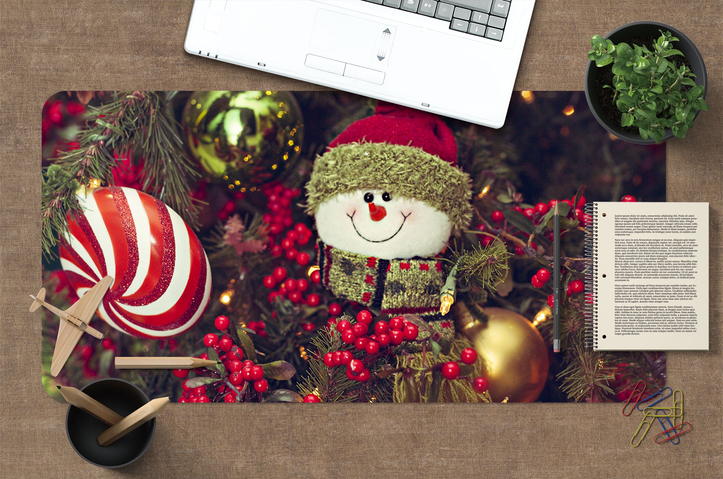 3D Snowman Doll 51182 Christmas Desk Mat Xmas