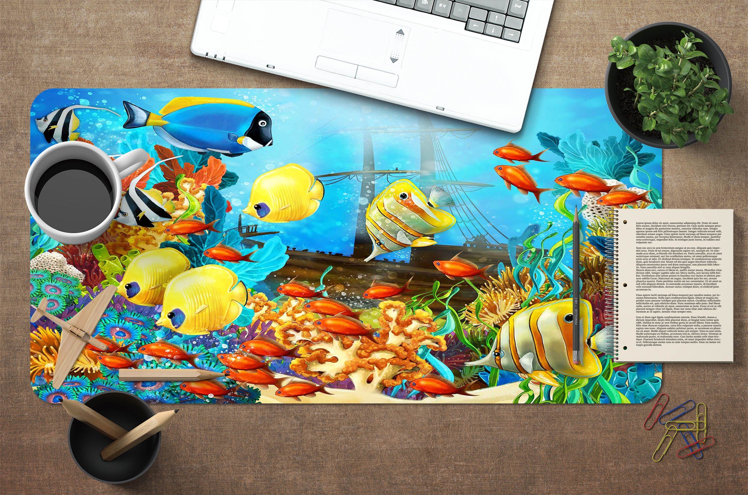 3D Submarine Shipwreck 048 Desk Mat Mat AJ Creativity Home