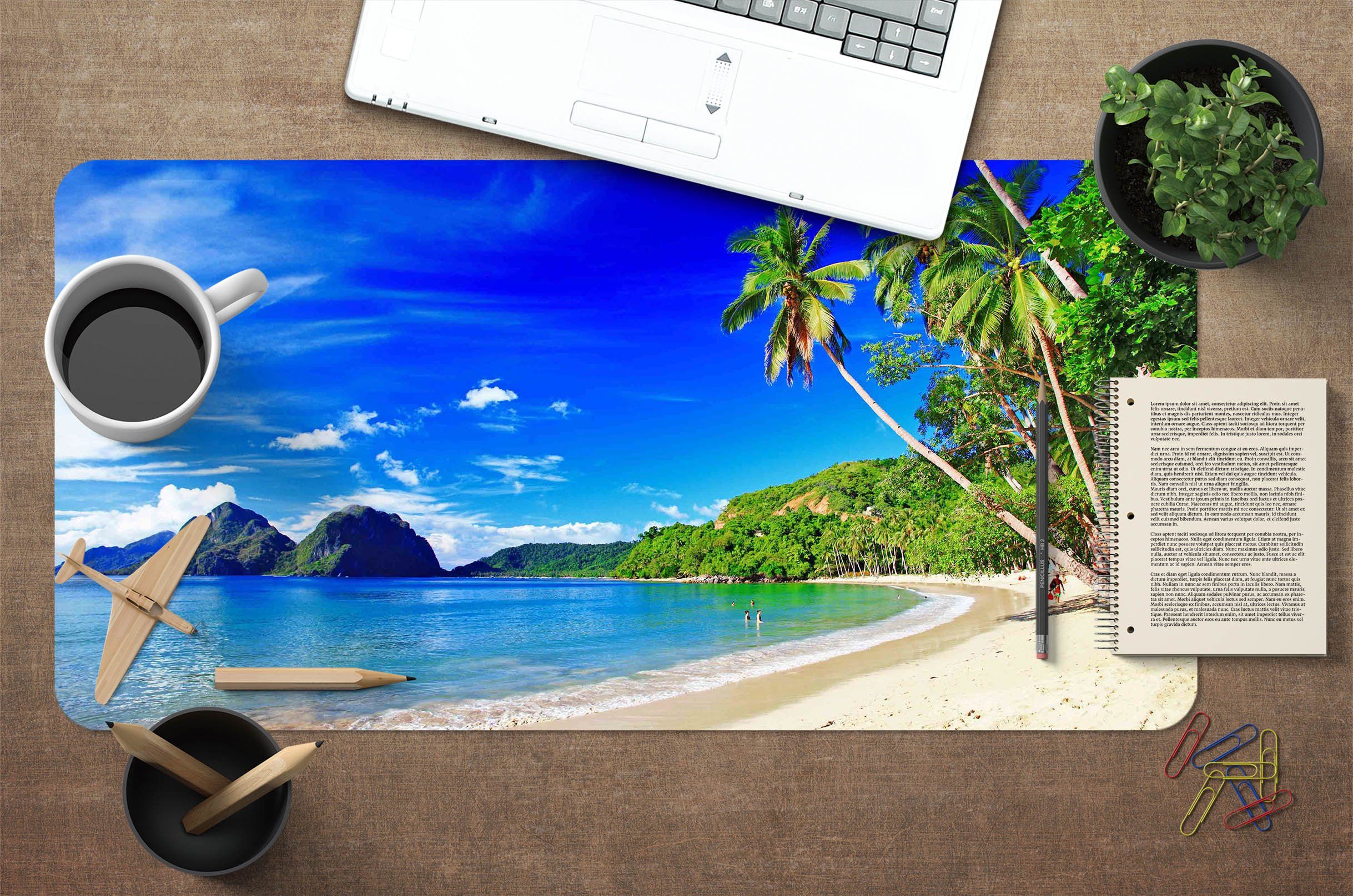 3D Seaside Mountain 035 Desk Mat Mat AJ Creativity Home