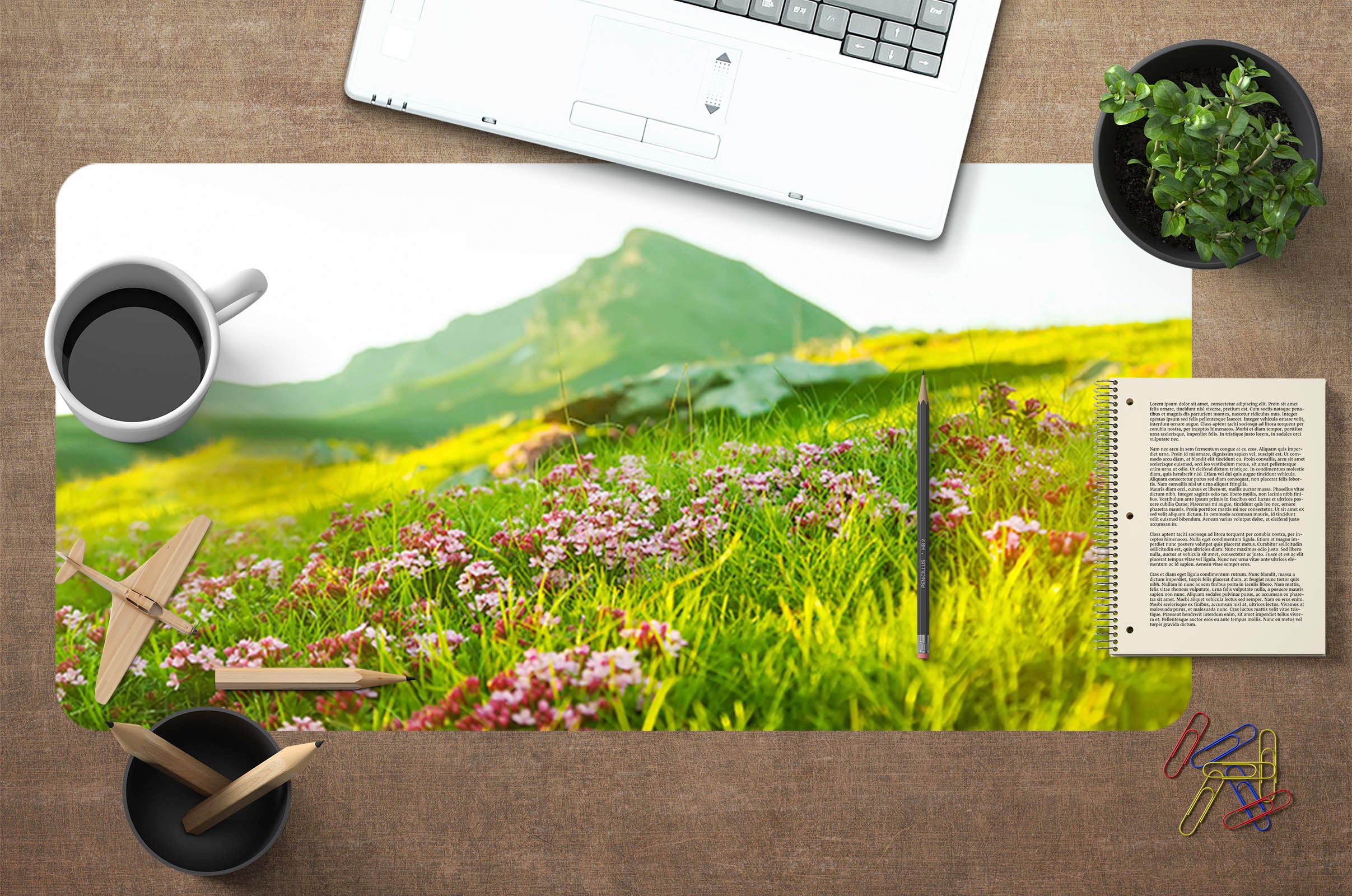 3D Bush Flower 17021 Desk Mat