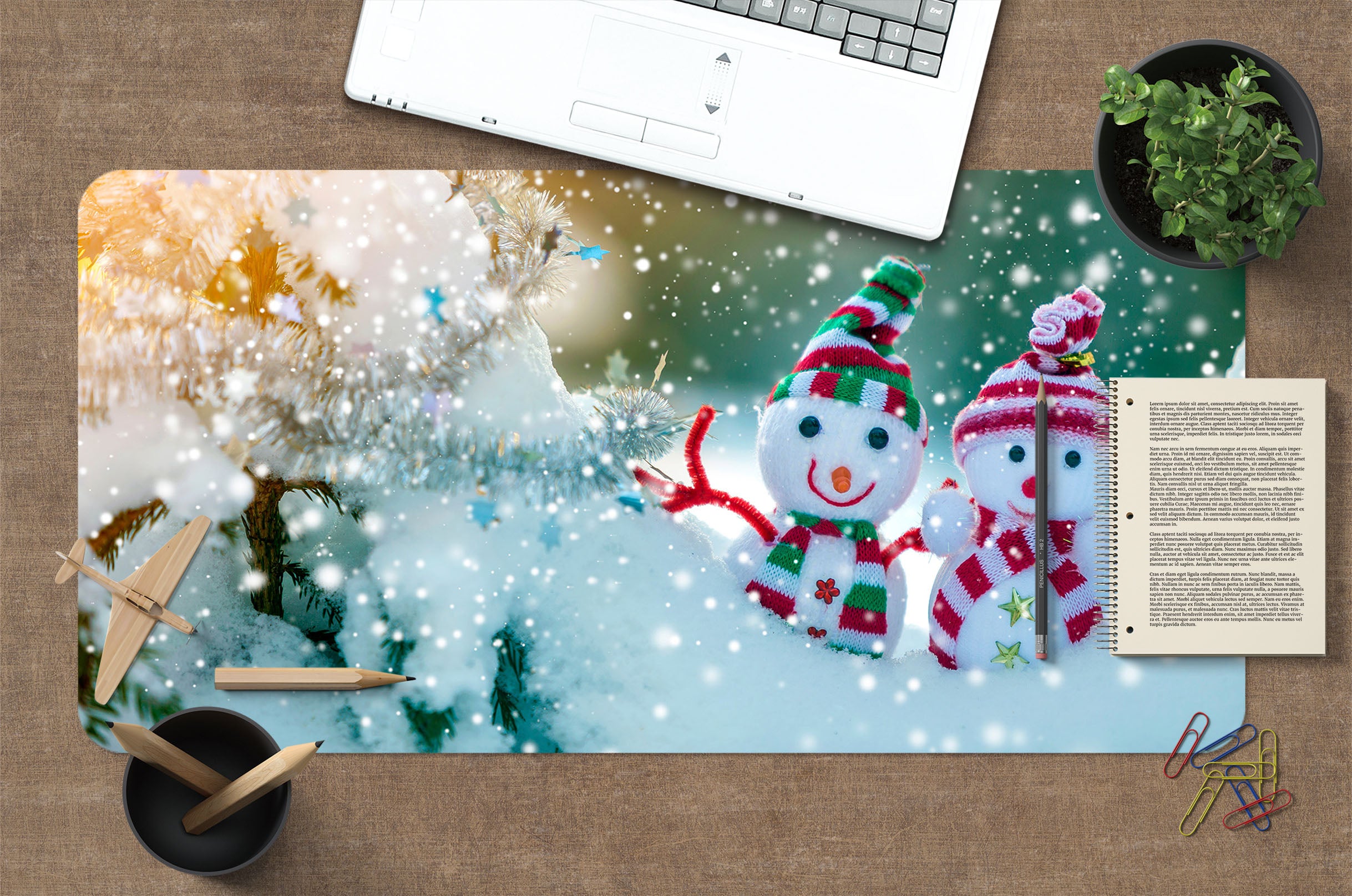 3D Snowman Doll 51237 Christmas Desk Mat Xmas