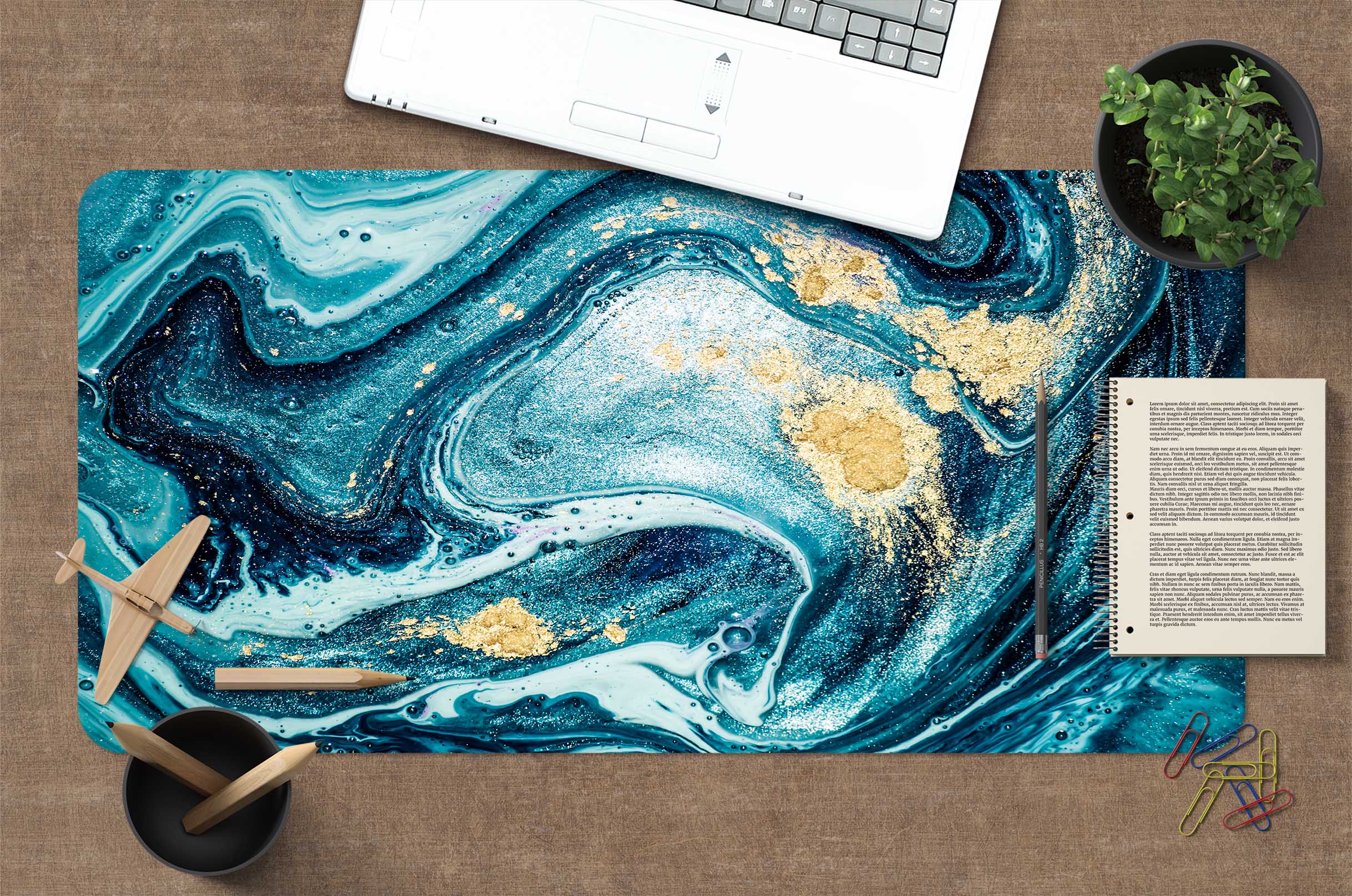3D Green Pattern 18040 Desk Mat