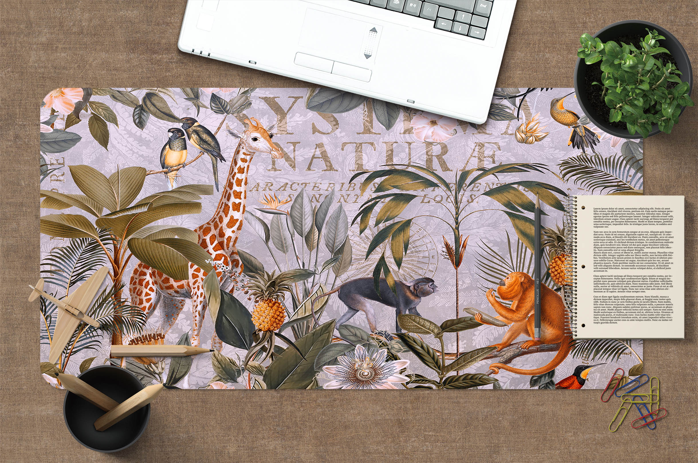 3D Animal Giraffe 5239 Andrea Haase Desk Mat