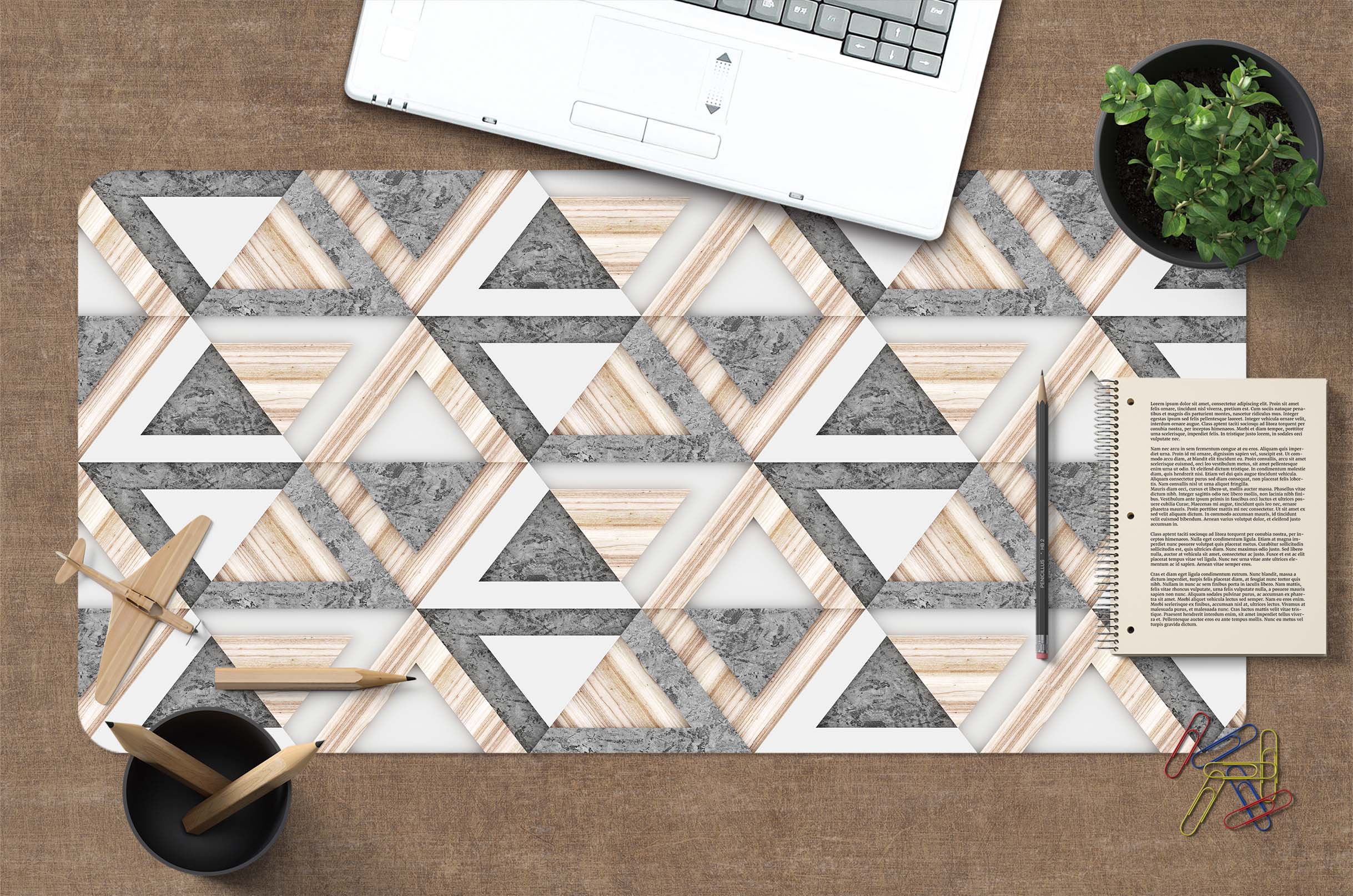 3D Triangle Pattern 18012 Desk Mat