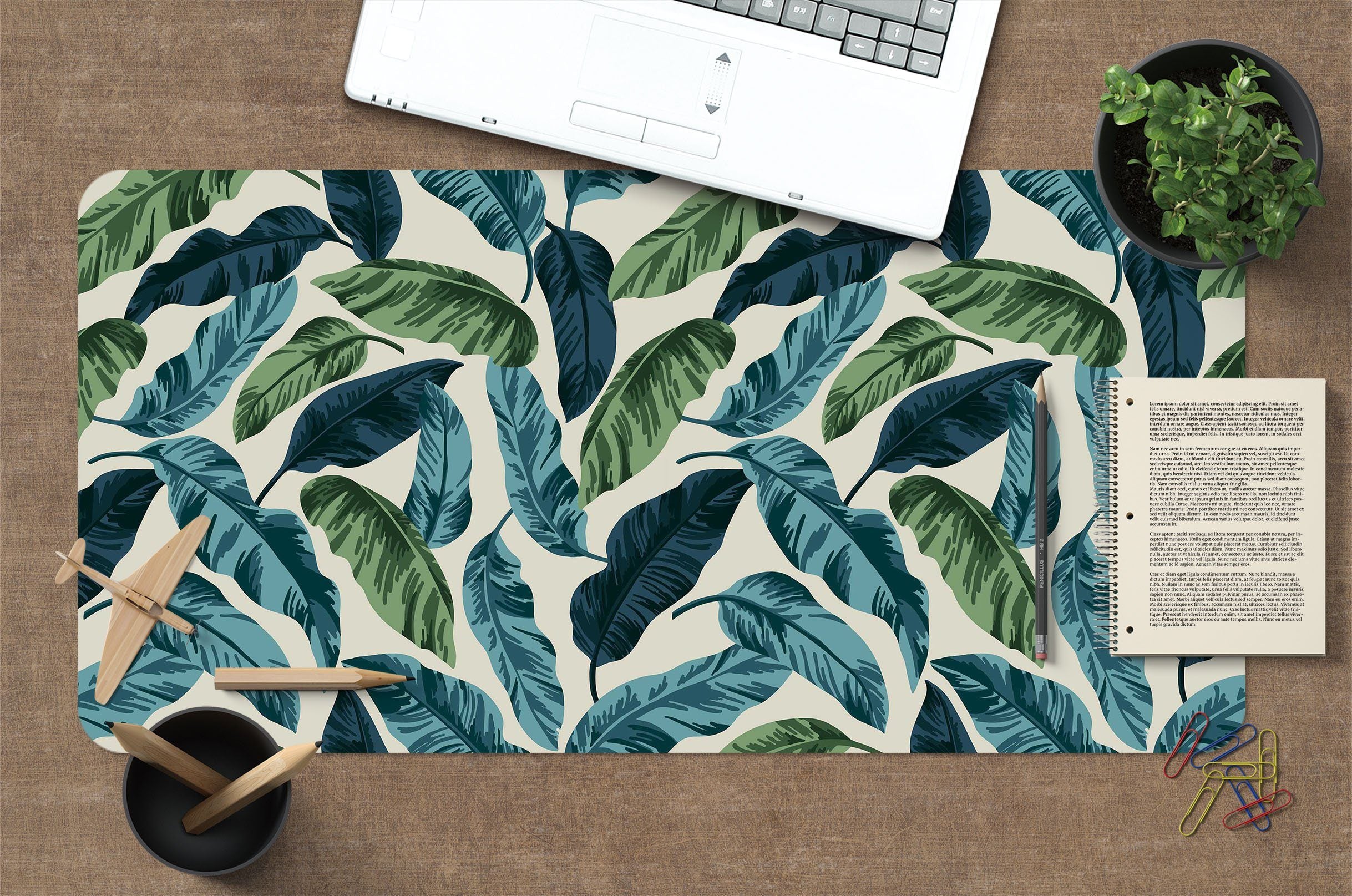 3D Covered With Leaves 168 Desk Mat Mat AJ Creativity Home