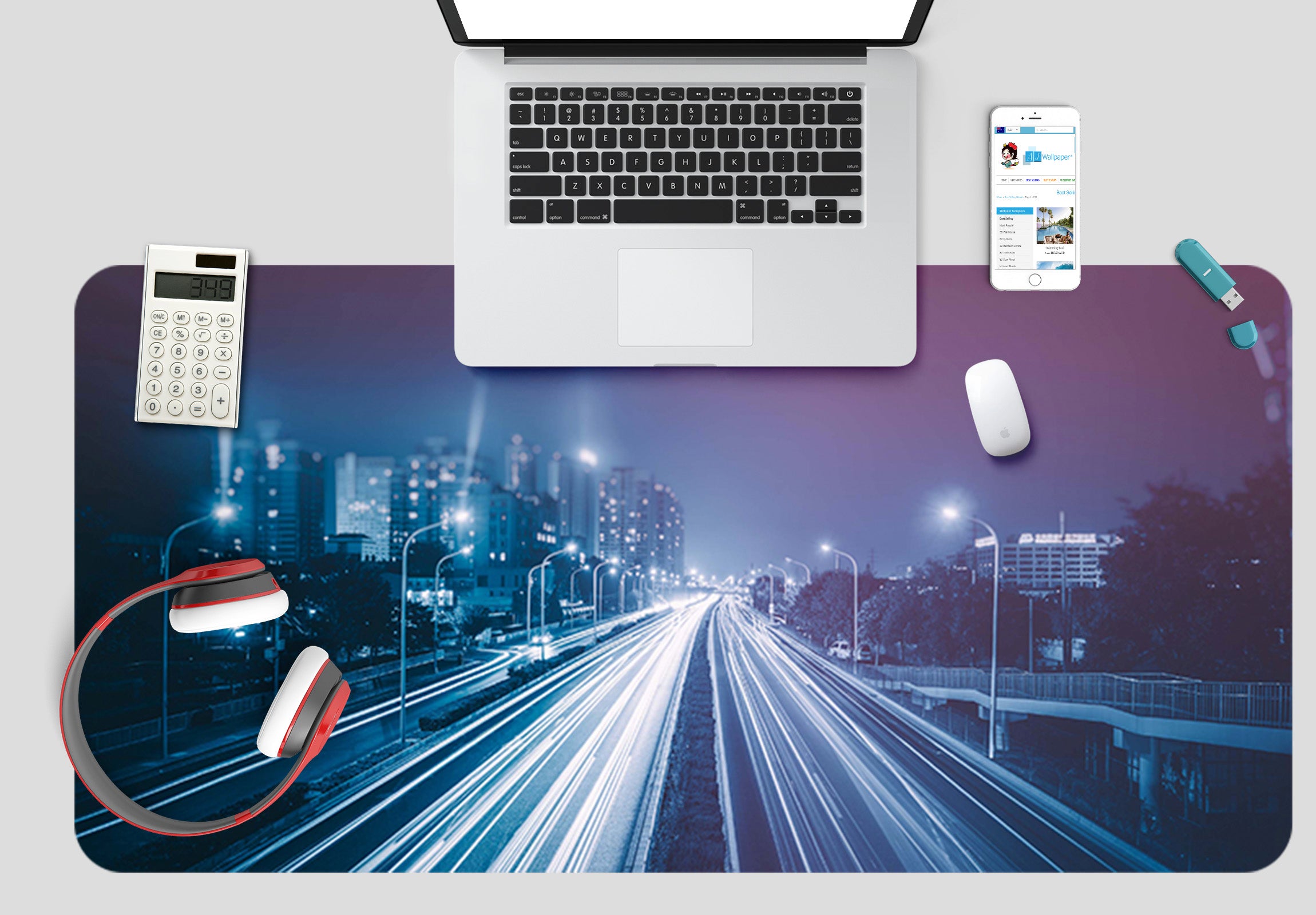 3D City Street 17009 Desk Mat