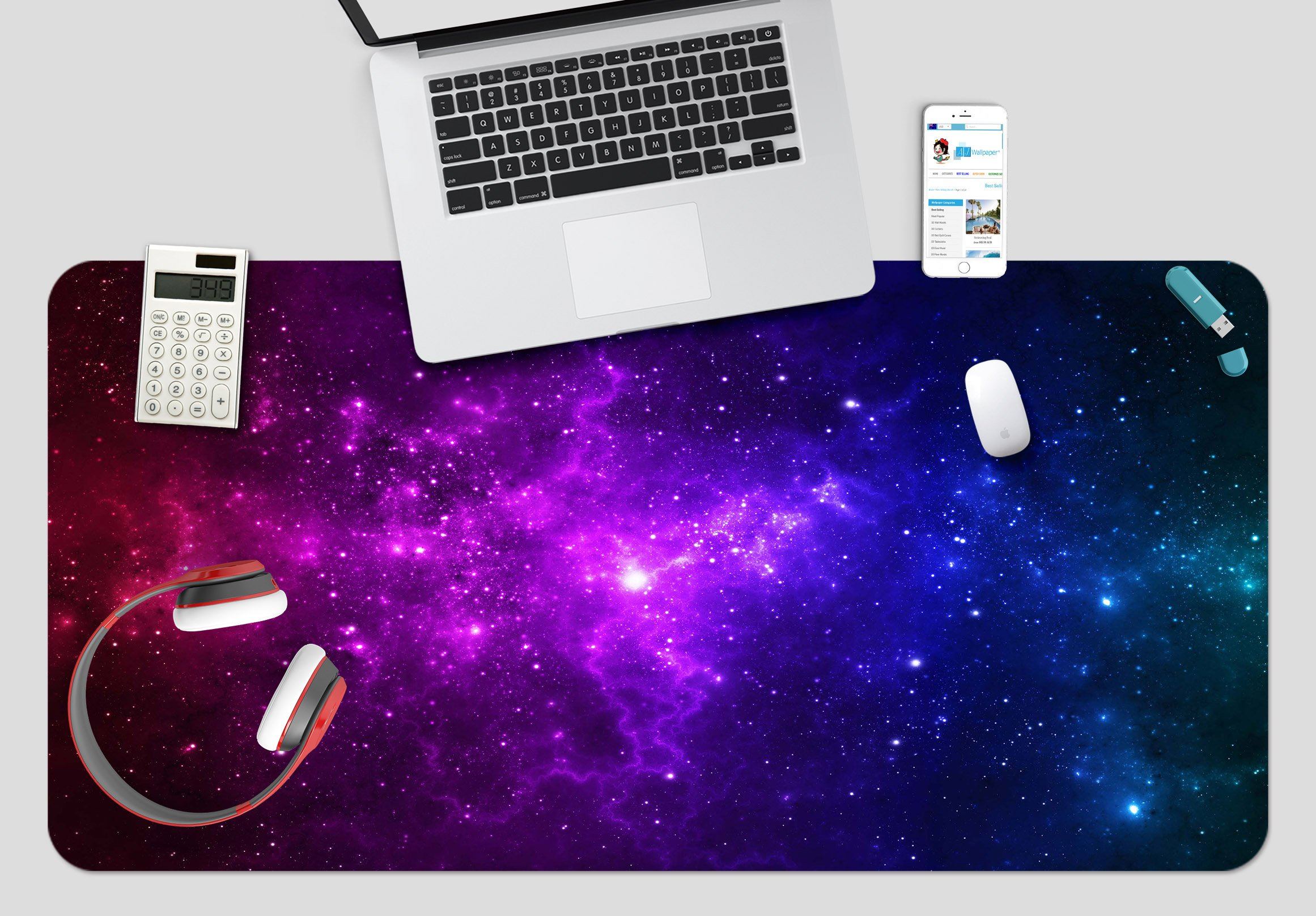 3D Purple Starry Sky 206 Desk Mat Mat AJ Creativity Home