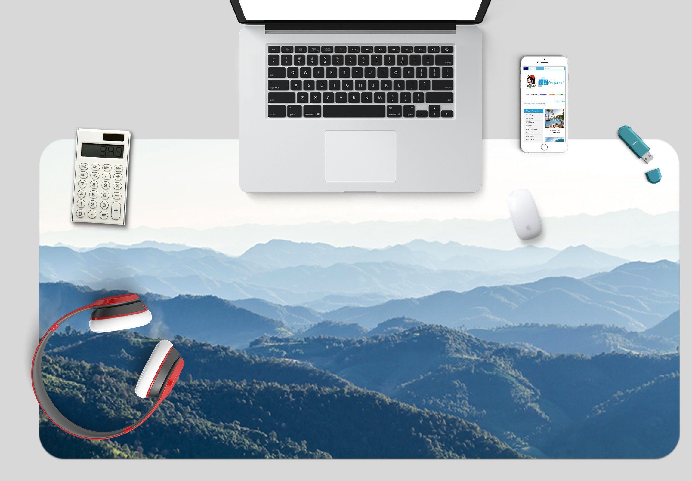 3D Mountain Peak 002 Desk Mat Mat AJ Creativity Home