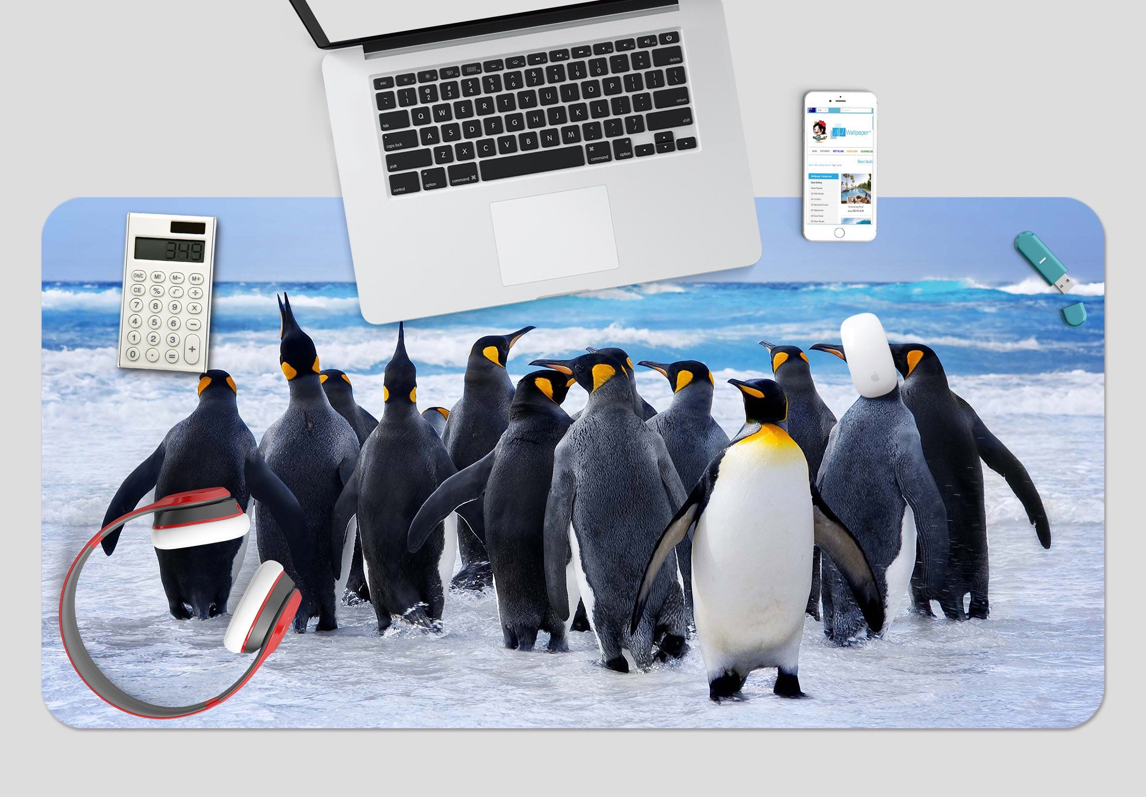 3D Penguin Group 107 Desk Mat Mat AJ Creativity Home