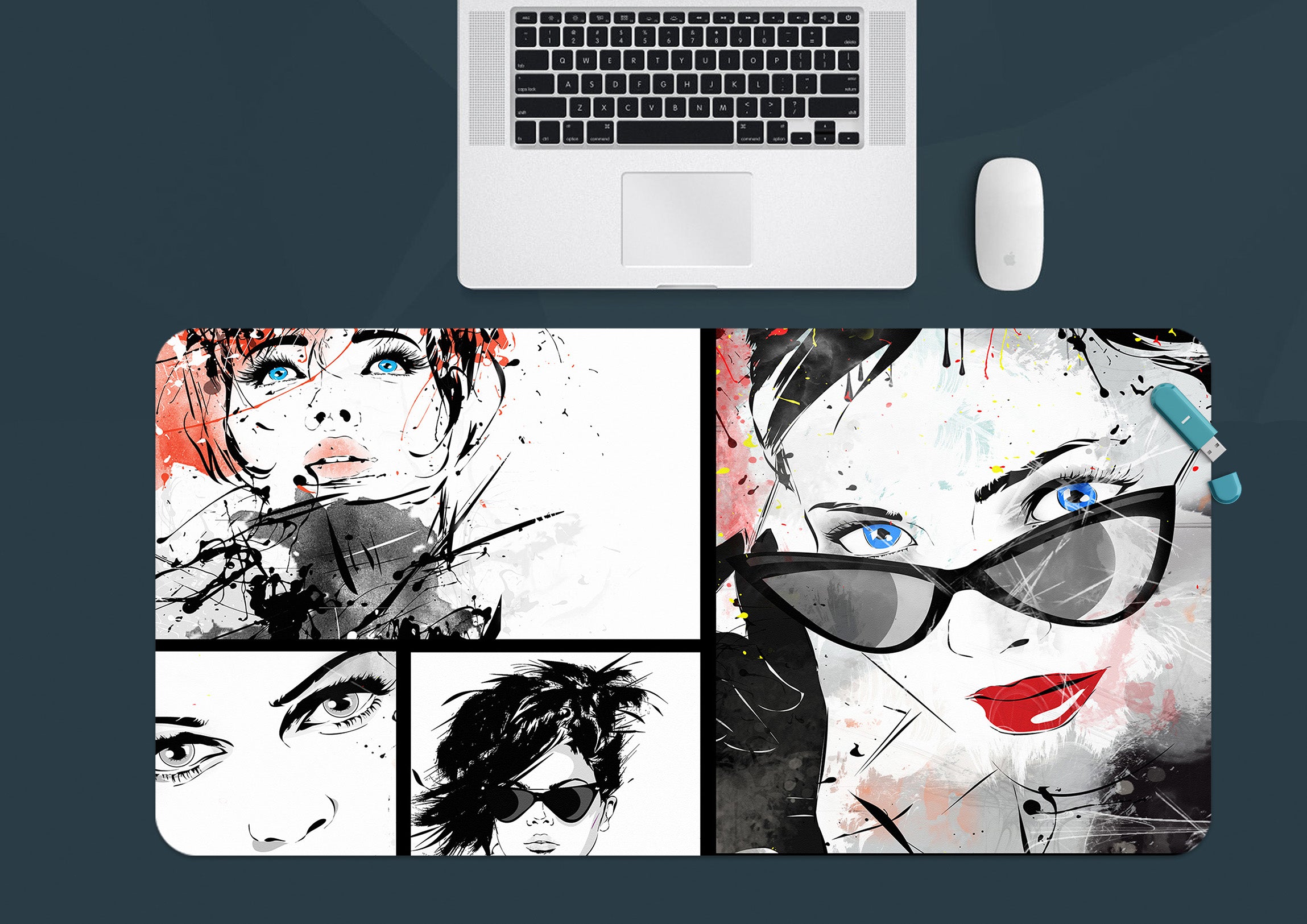 3D Sunglasses Women 17121 Desk Mat