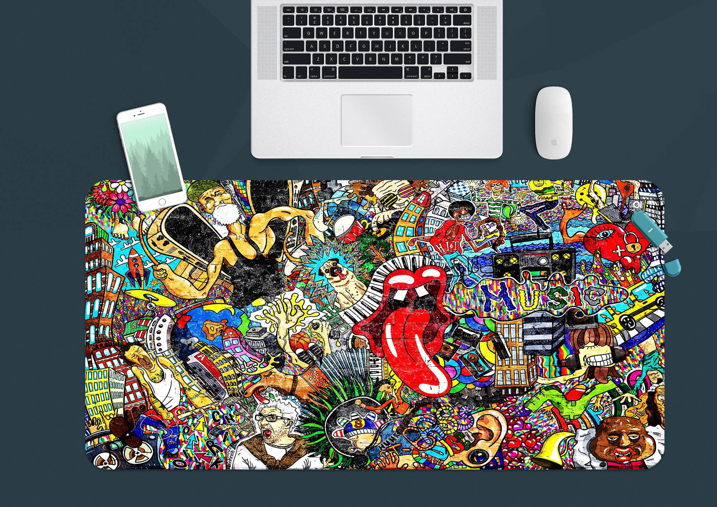 3D Color Pattern 17153 Desk Mat