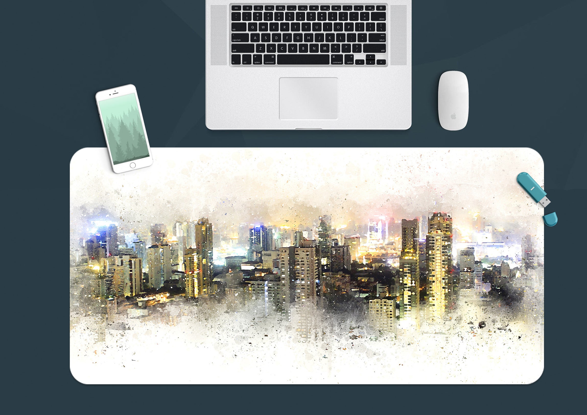 3D City Building 17157 Desk Mat