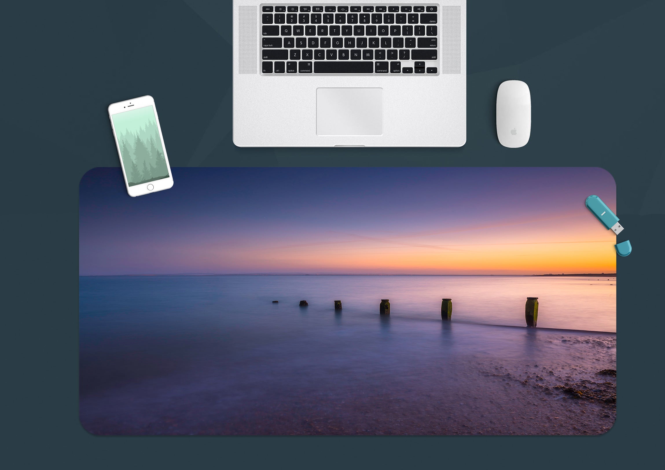 3D Lake Pile 123116 Assaf Frank Desk Mat