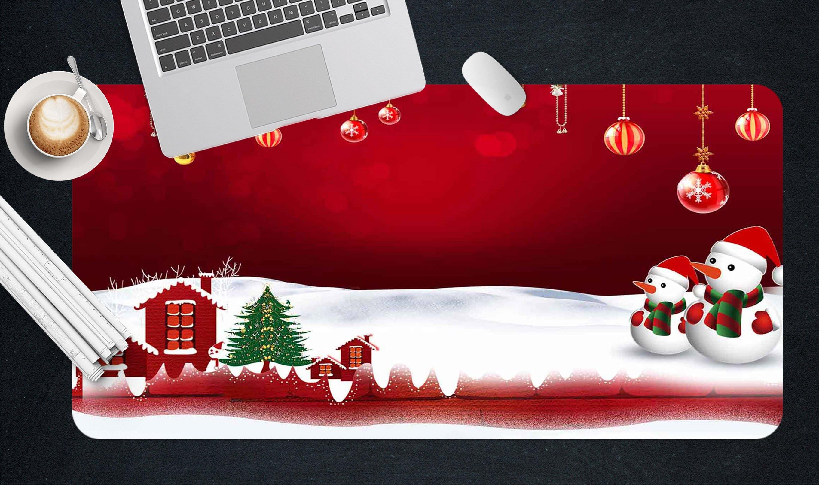 3D Snowman Ball Ornaments 010 Desk Mat Mat AJ Creativity Home