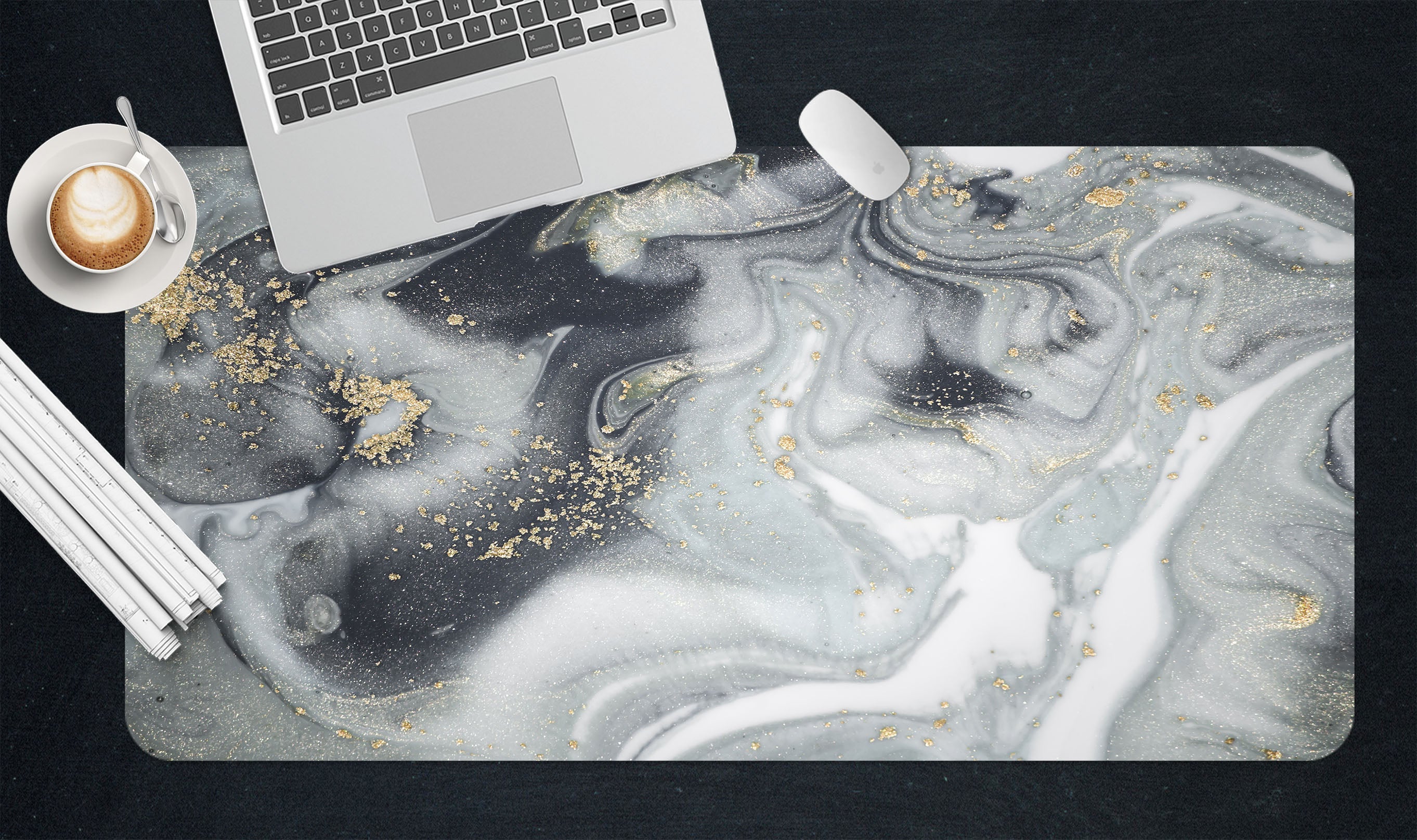 3D Grey Pattern Texture 18028 Desk Mat