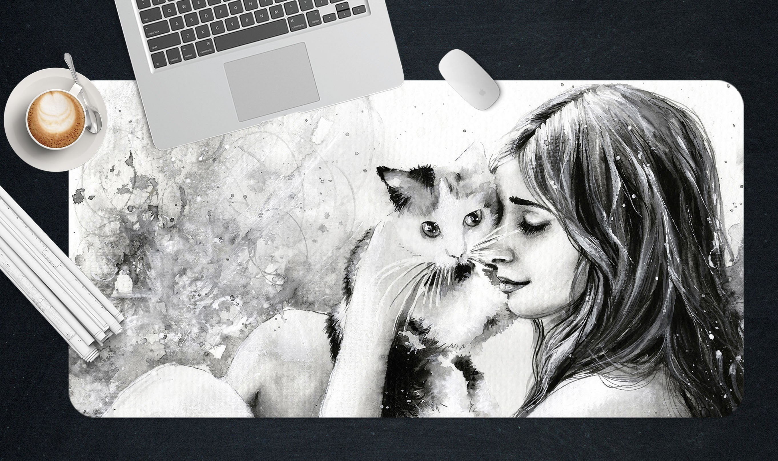 3D Cat Female 17132 Desk Mat