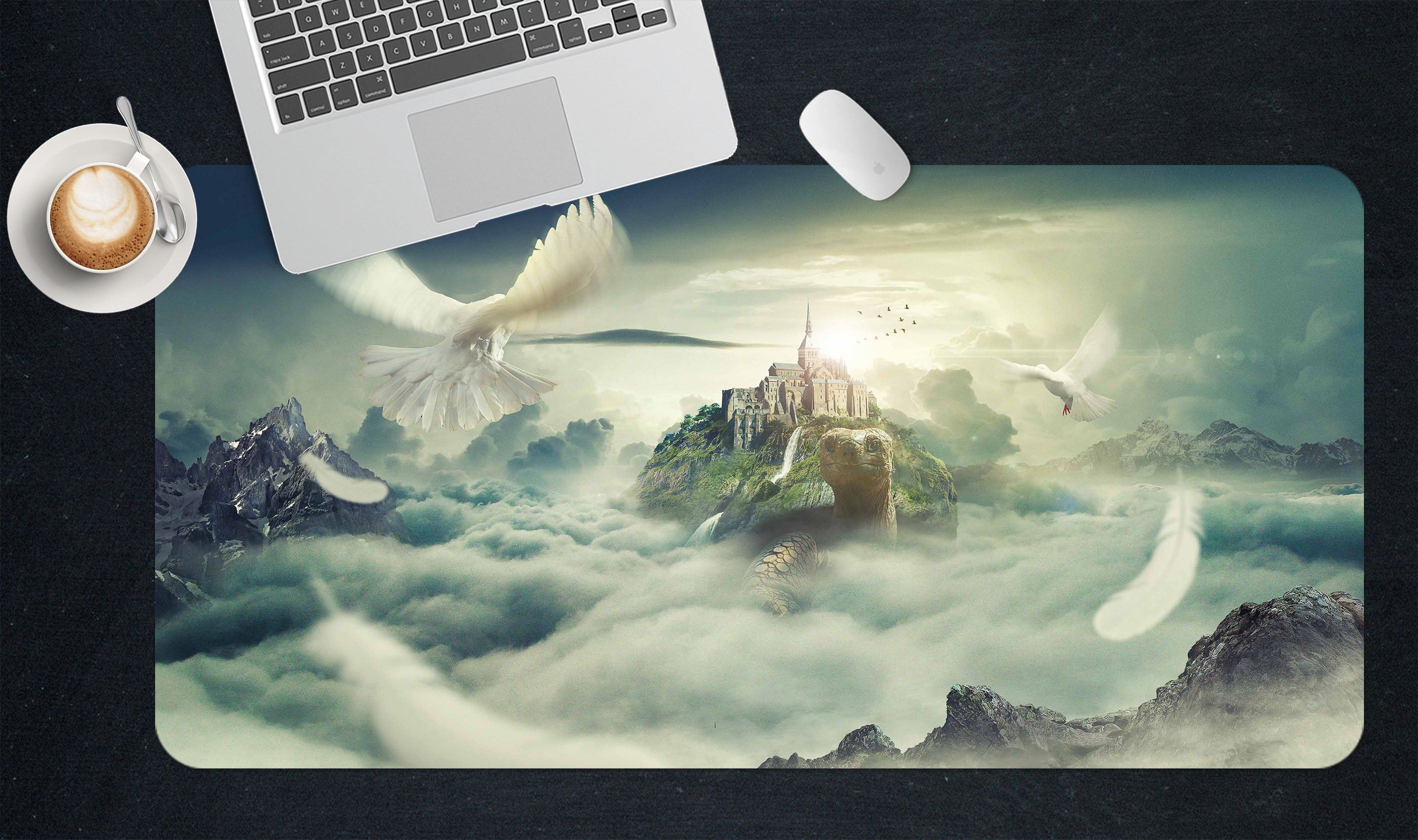 3D Castle Dove 147 Desk Mat Mat AJ Creativity Home