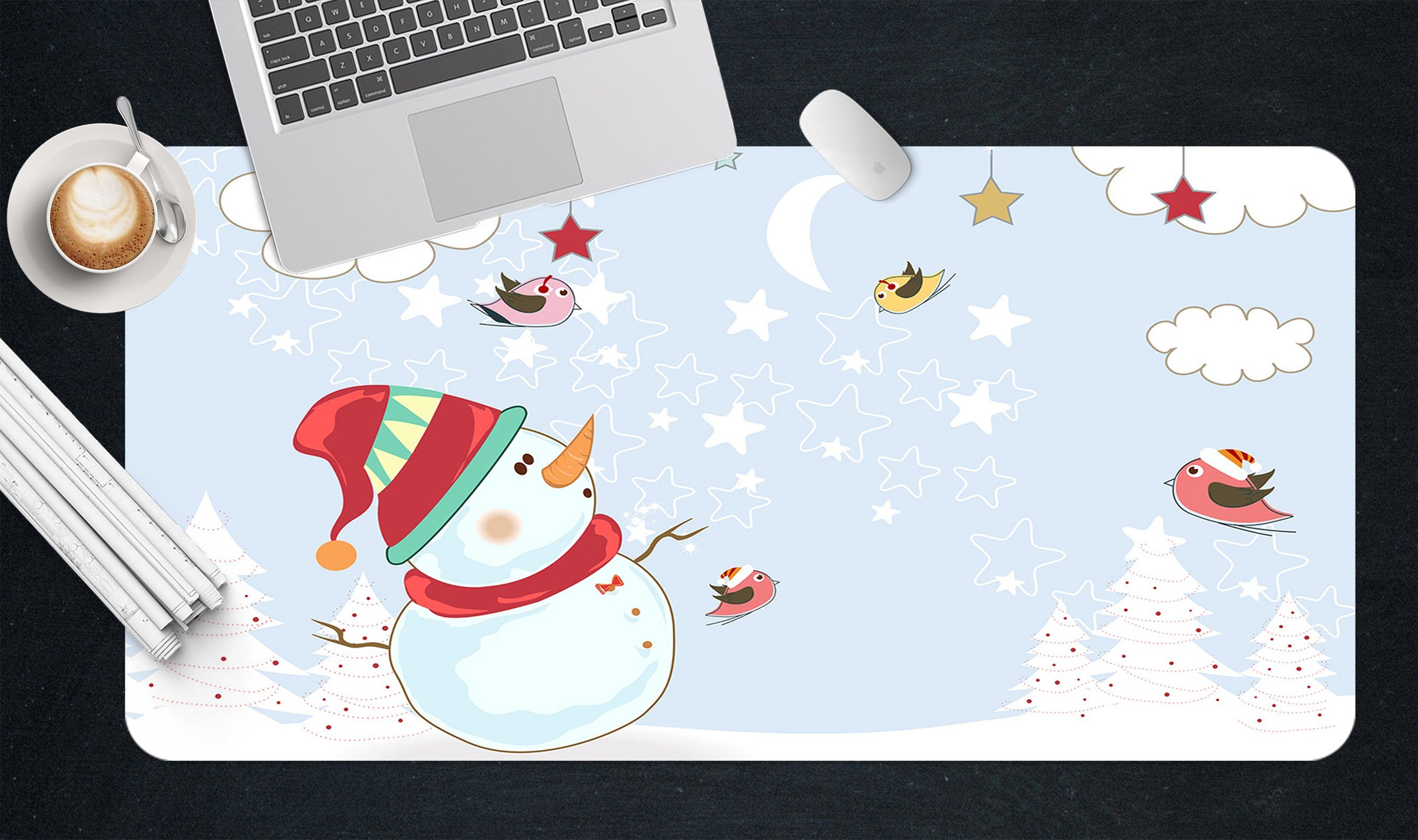 3D Star Bird Ornaments 052 Desk Mat Mat AJ Creativity Home