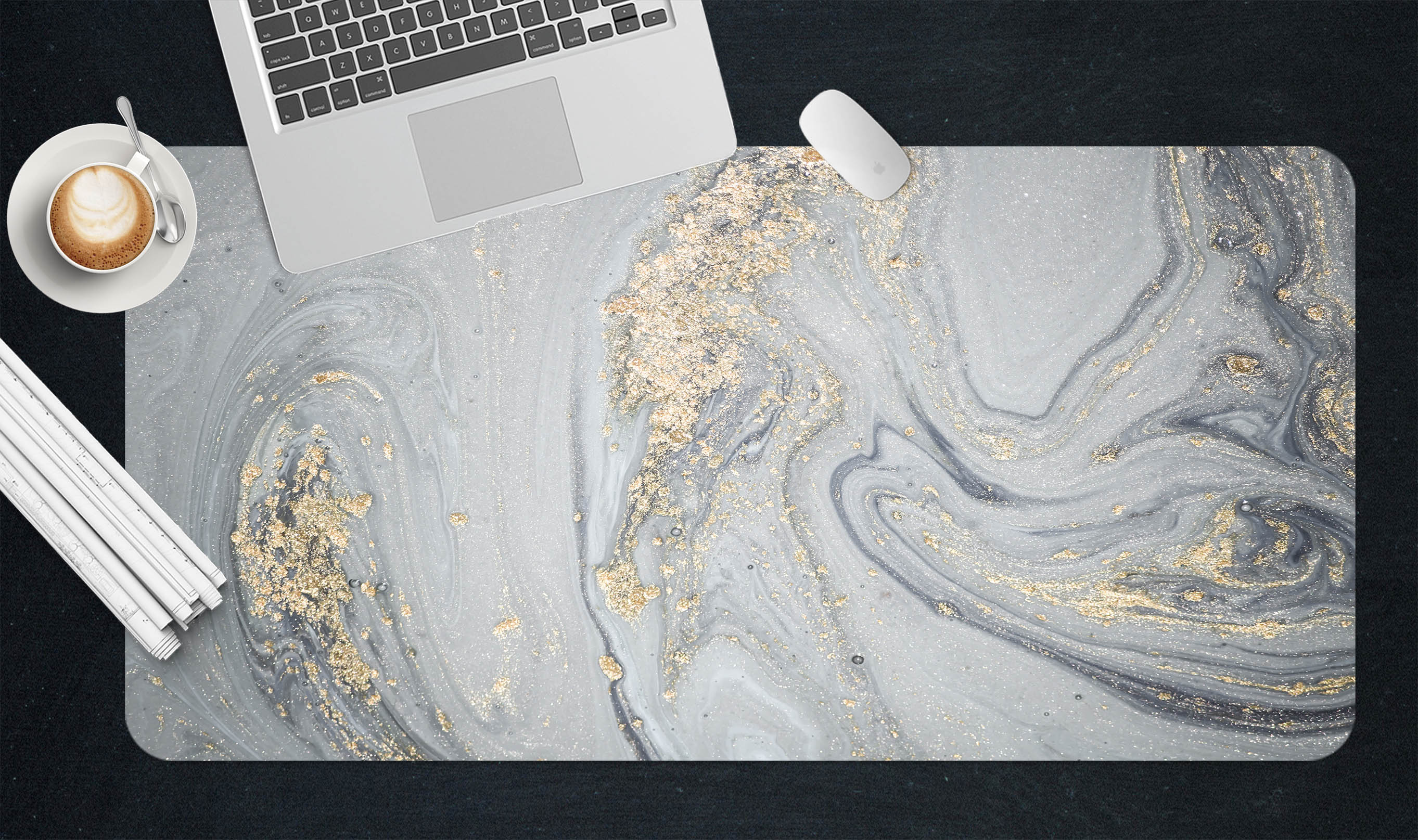 3D Grey Texture 18024 Desk Mat