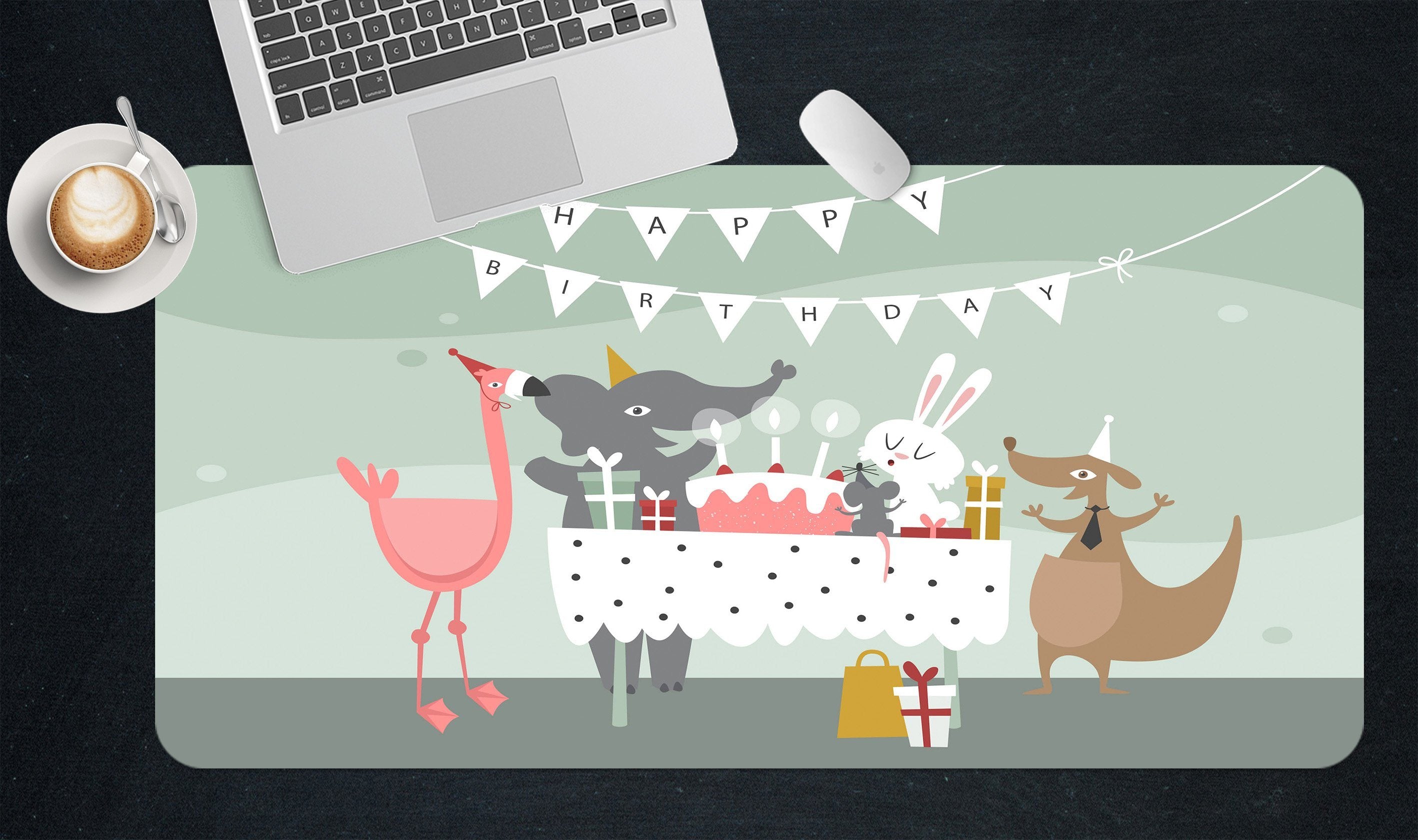 3D Birthday Greetings 199 Desk Mat Mat AJ Creativity Home