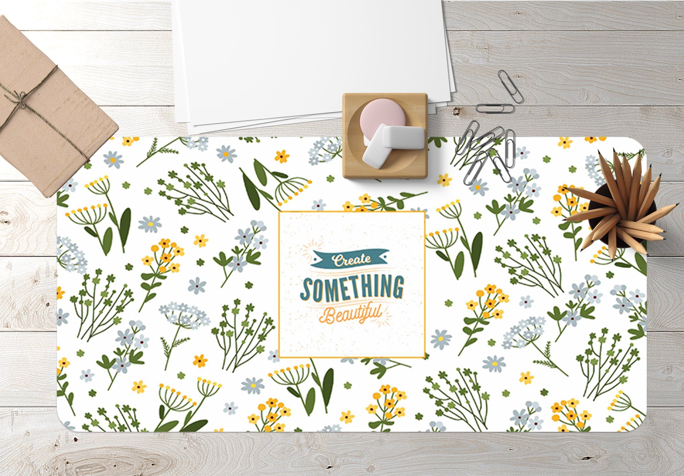 3D Small Flowers 097 Desk Mat Mat AJ Creativity Home