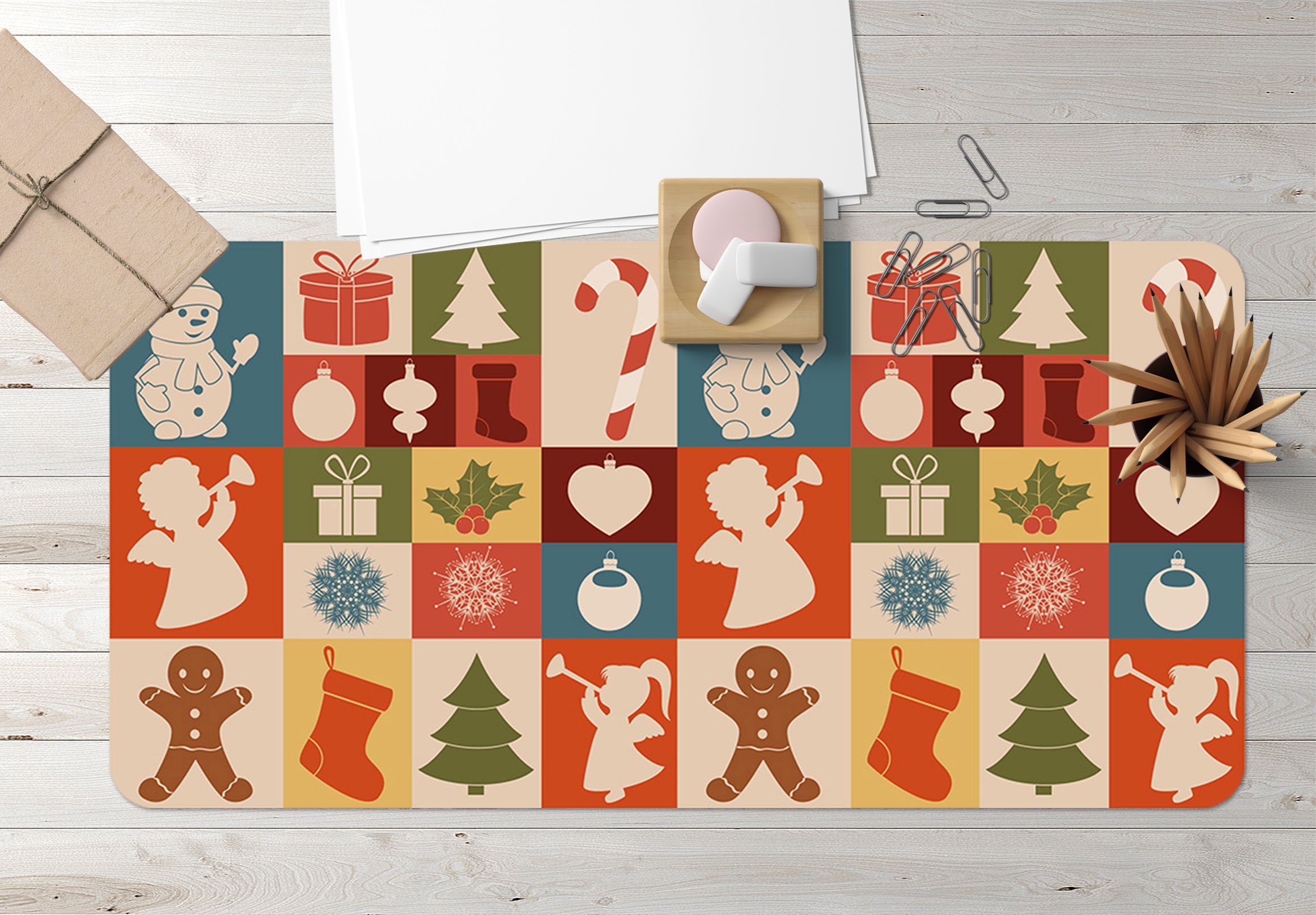 3D Palace Christmas Pattern 027 Desk Mat Mat AJ Creativity Home