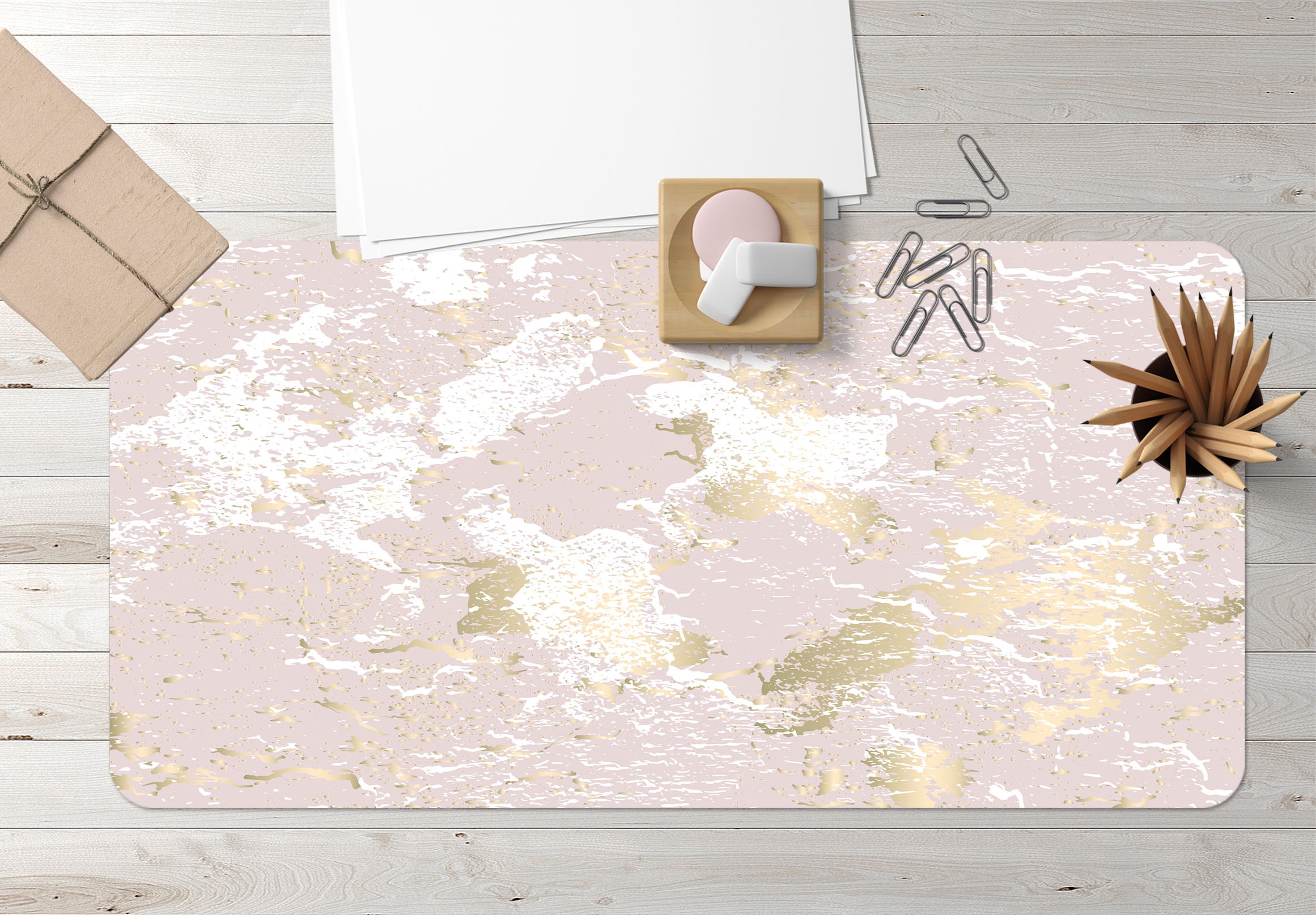 3D Light Pink Texture 18047 Desk Mat