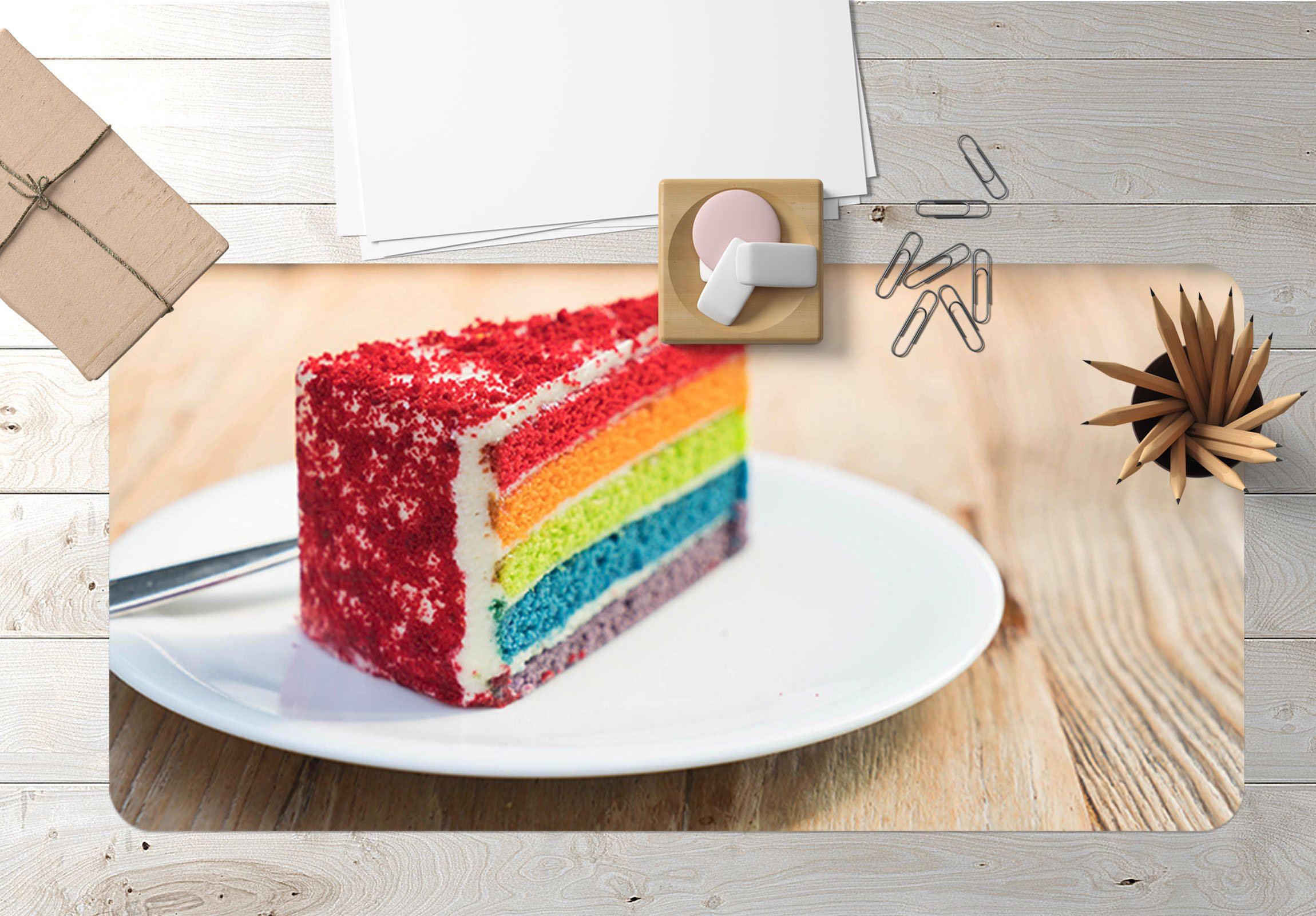 3D Rainbow Cake 030 Desk Mat Mat AJ Creativity Home