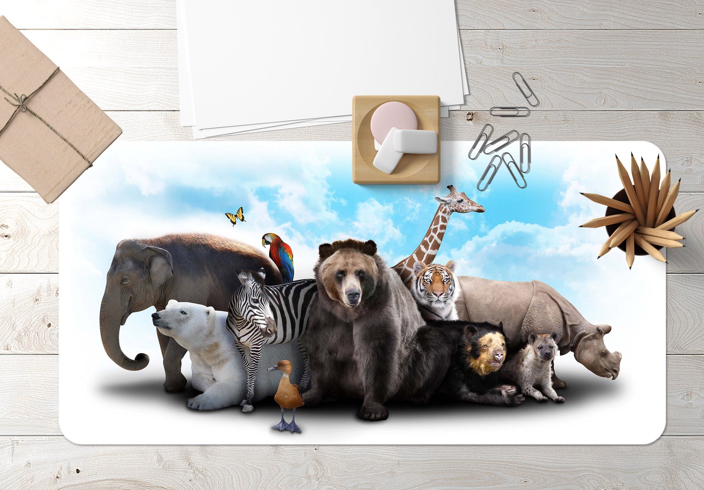 3D Gather Animals 030 Desk Mat Mat AJ Creativity Home