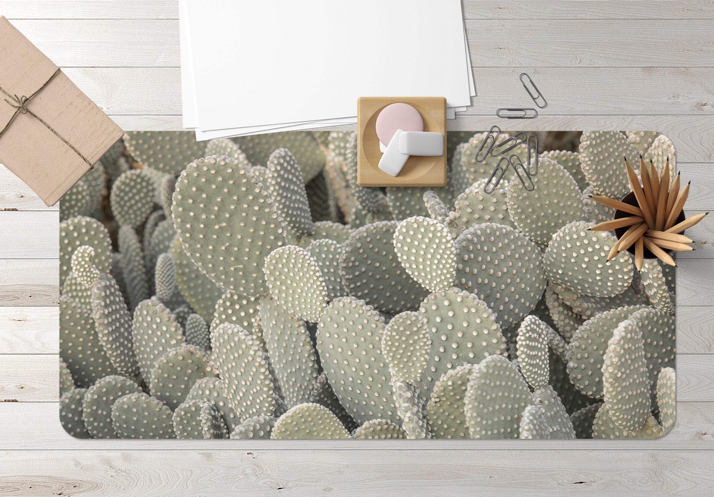 3D Green Cactus 7759 Assaf Frank Desk Mat